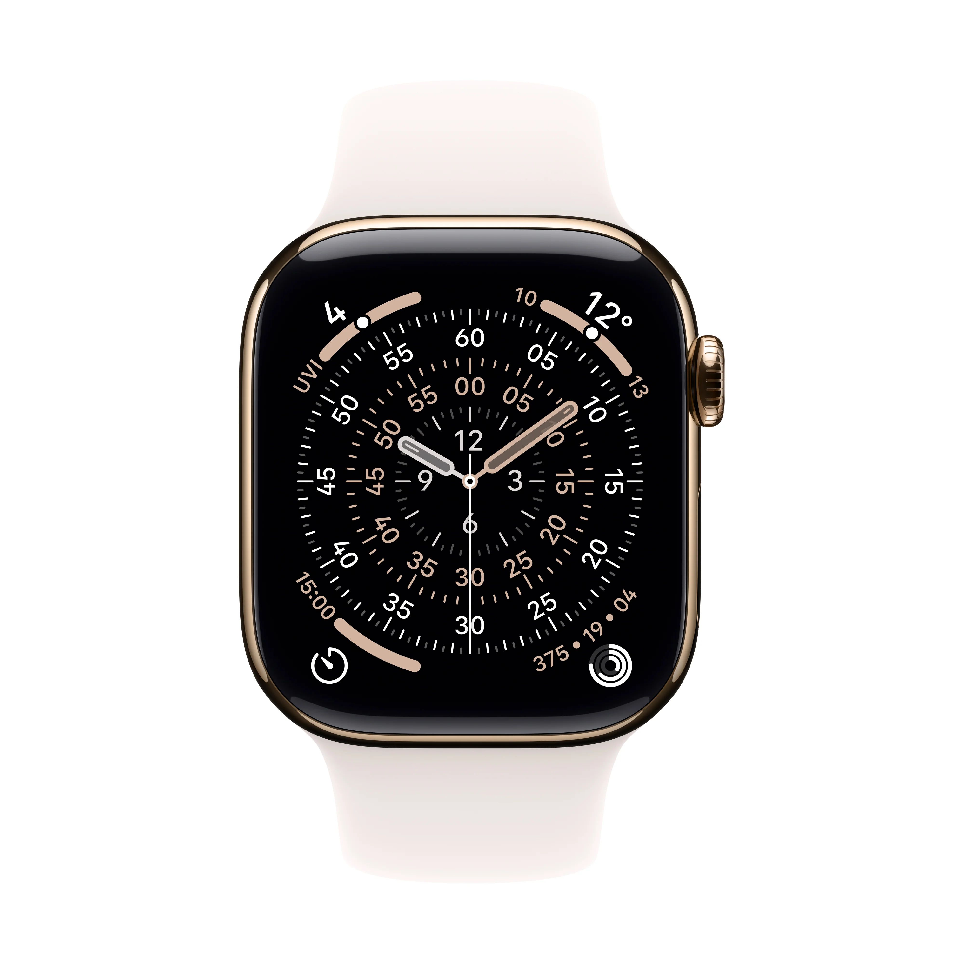 Apple Watch Series 11 GPS + Cellular 46mm Gold Titanium Case with Light Blush Sport Band - S/M - Image 10