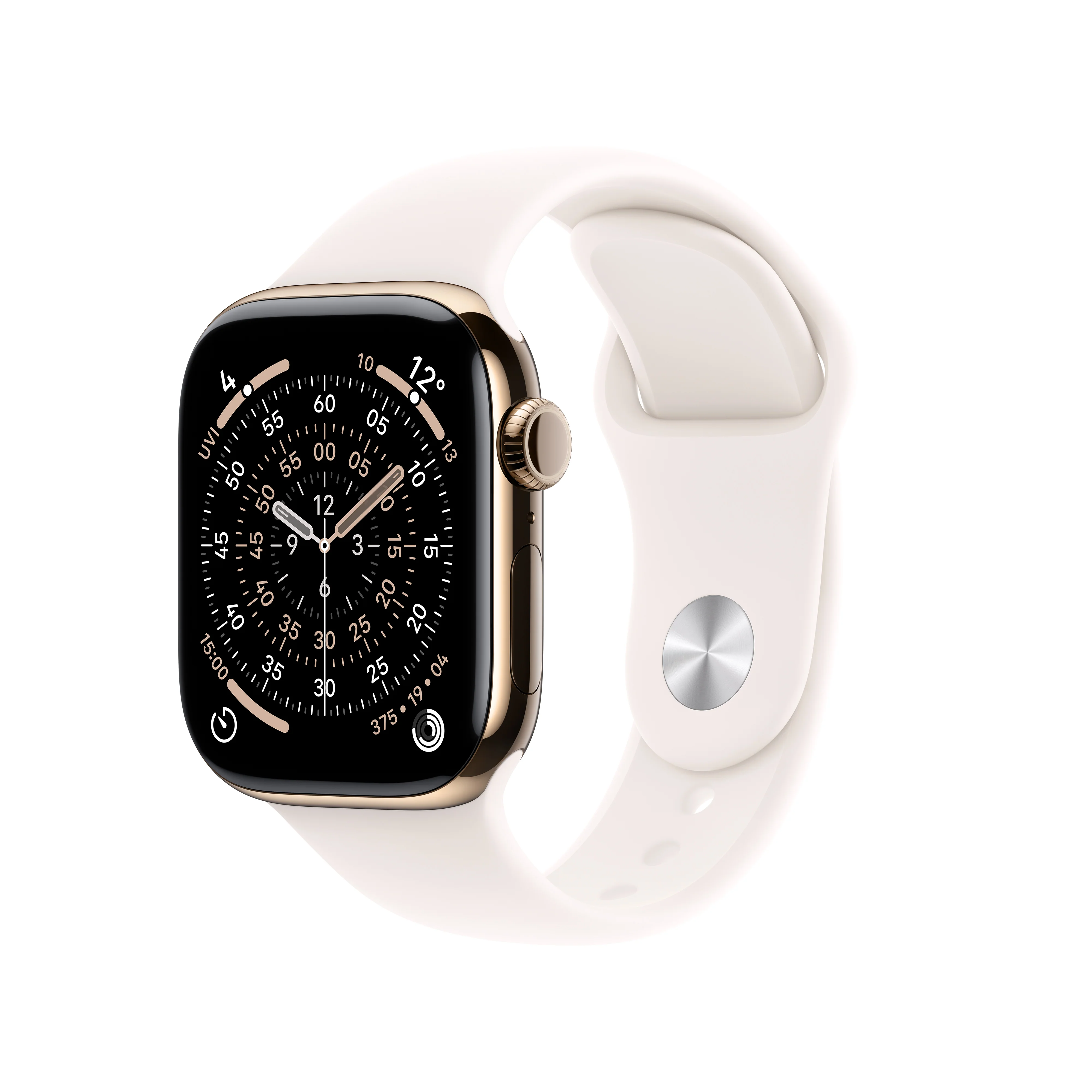 Apple Watch Series 11 GPS + Cellular 46mm Gold Titanium Case with Light Blush Sport Band - M/L - Image 9