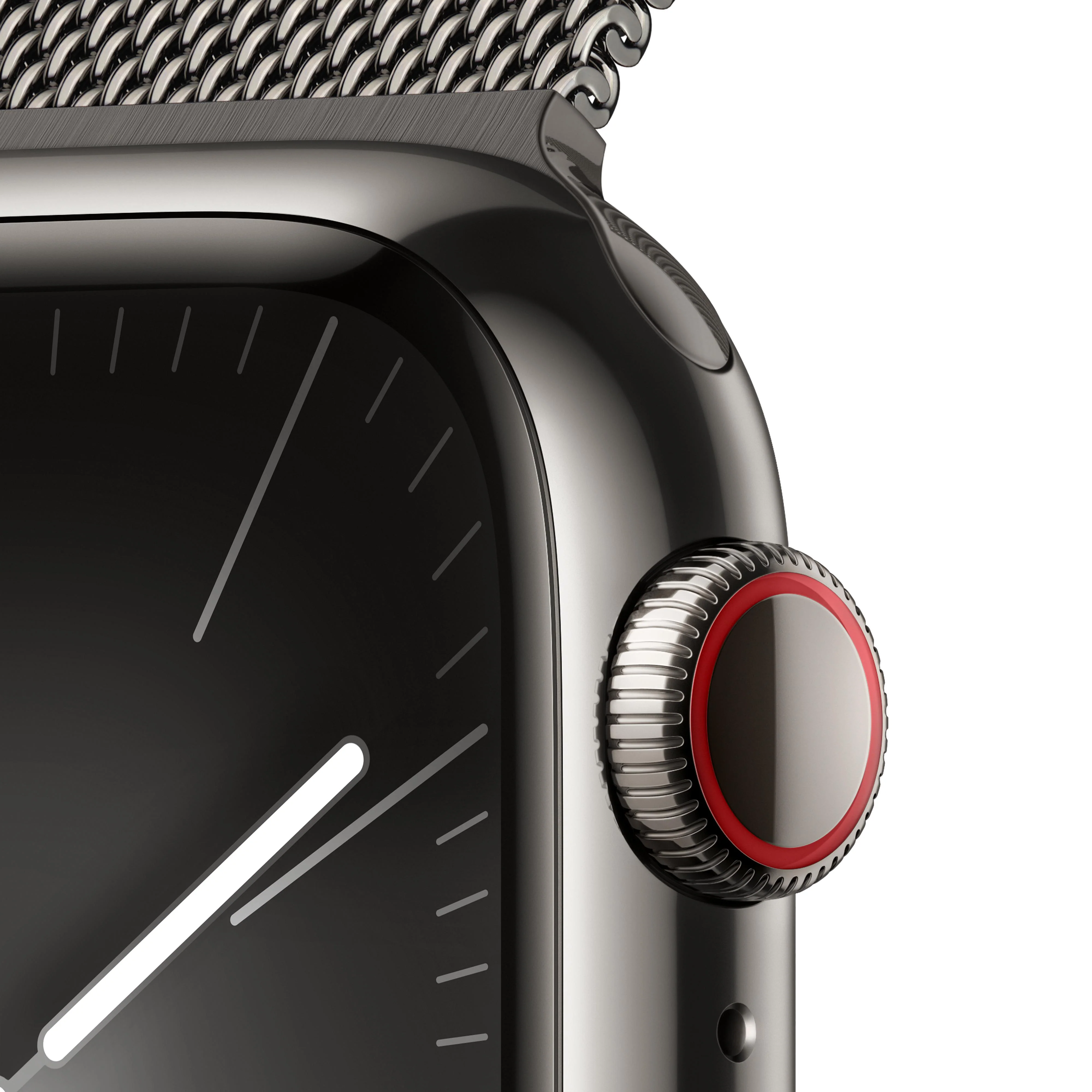 Apple Watch Series 9 GPS + Cellular 41mm Graphite Stainless Steel Case with Graphite Milanese Loop - Image 3