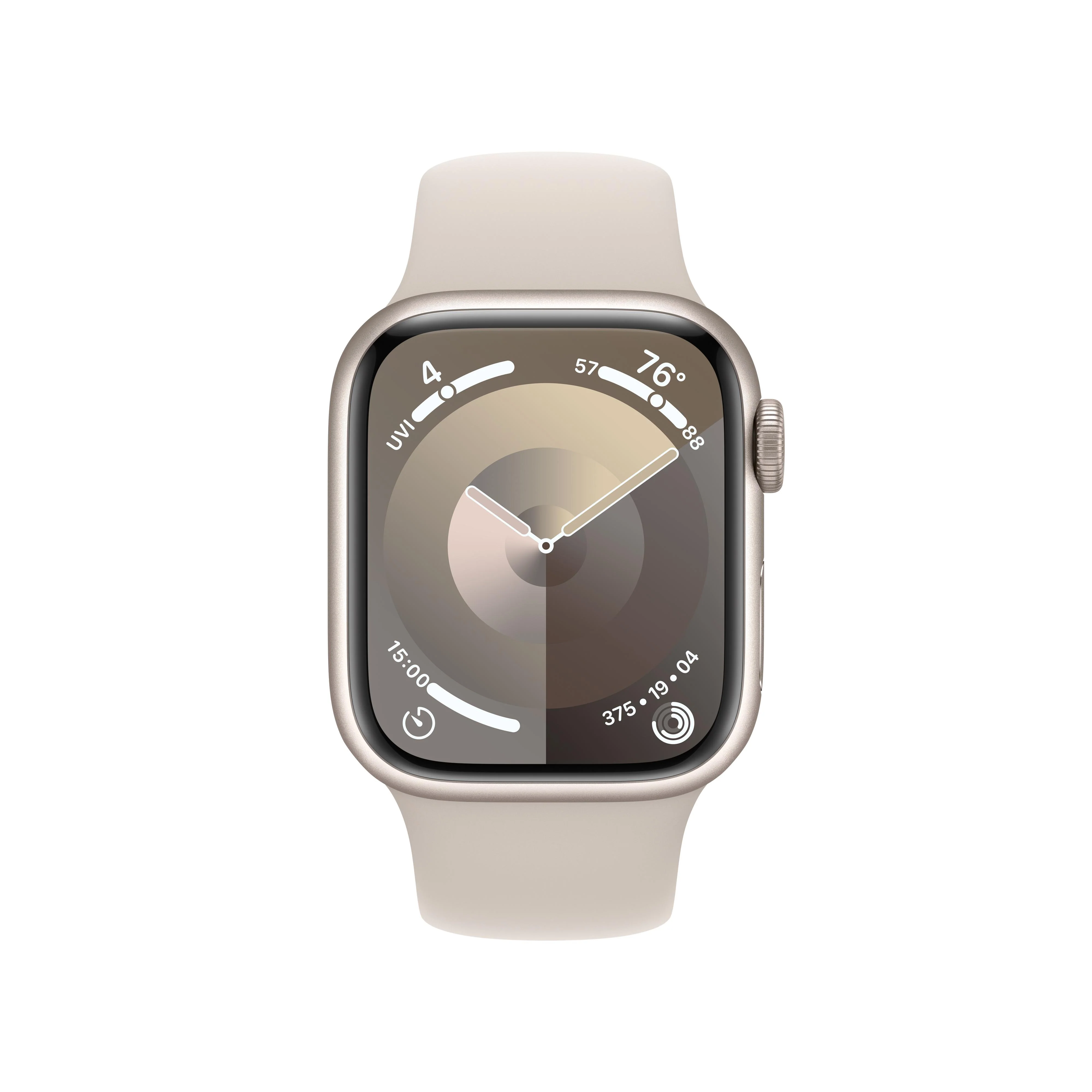 Apple Watch Series 9 GPS 41mm Starlight Aluminum Case with Starlight Sport Band - S/M - Image 2