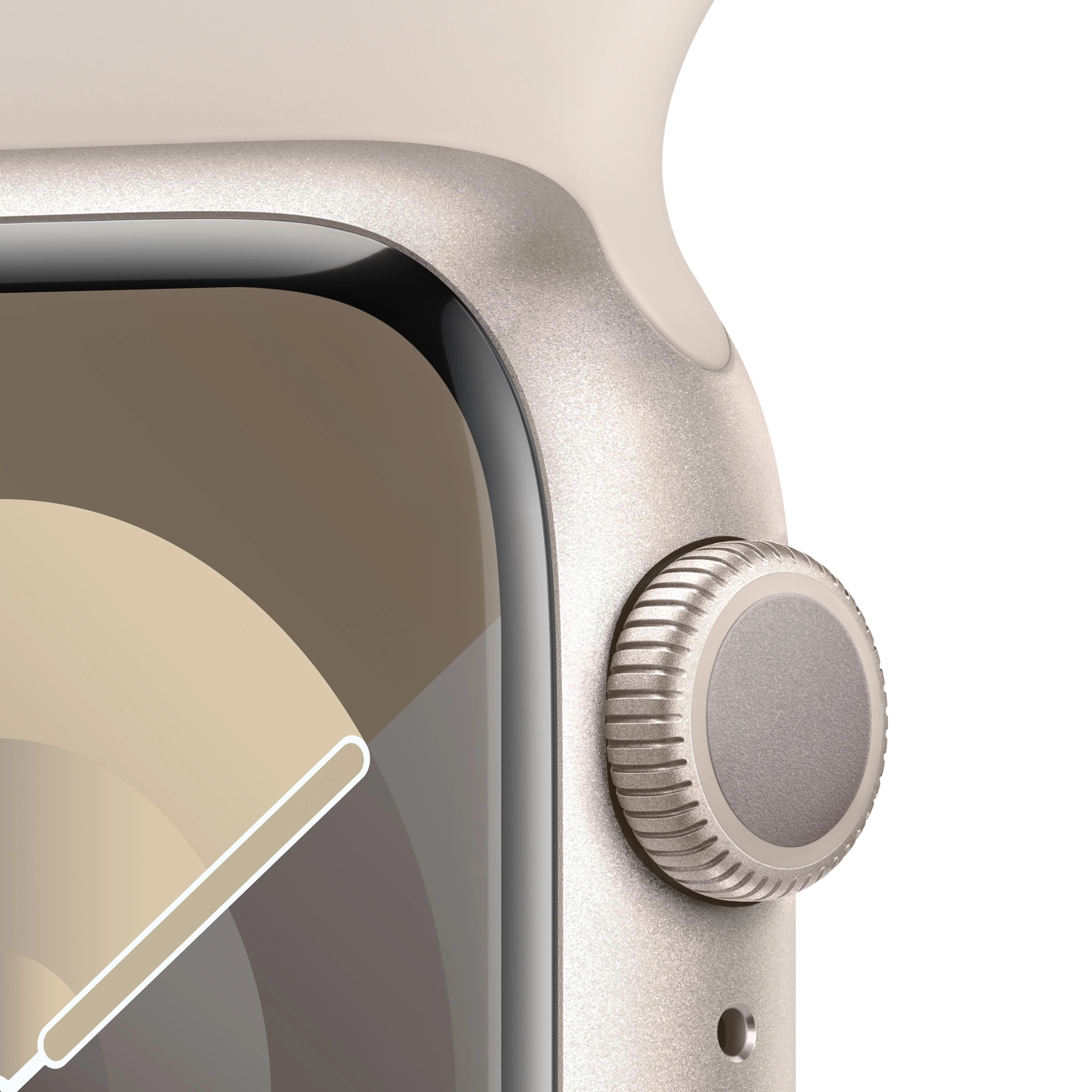 Apple Watch Series 9 GPS 41mm Starlight Aluminum Case with Starlight Sport Band - S/M - Image 3