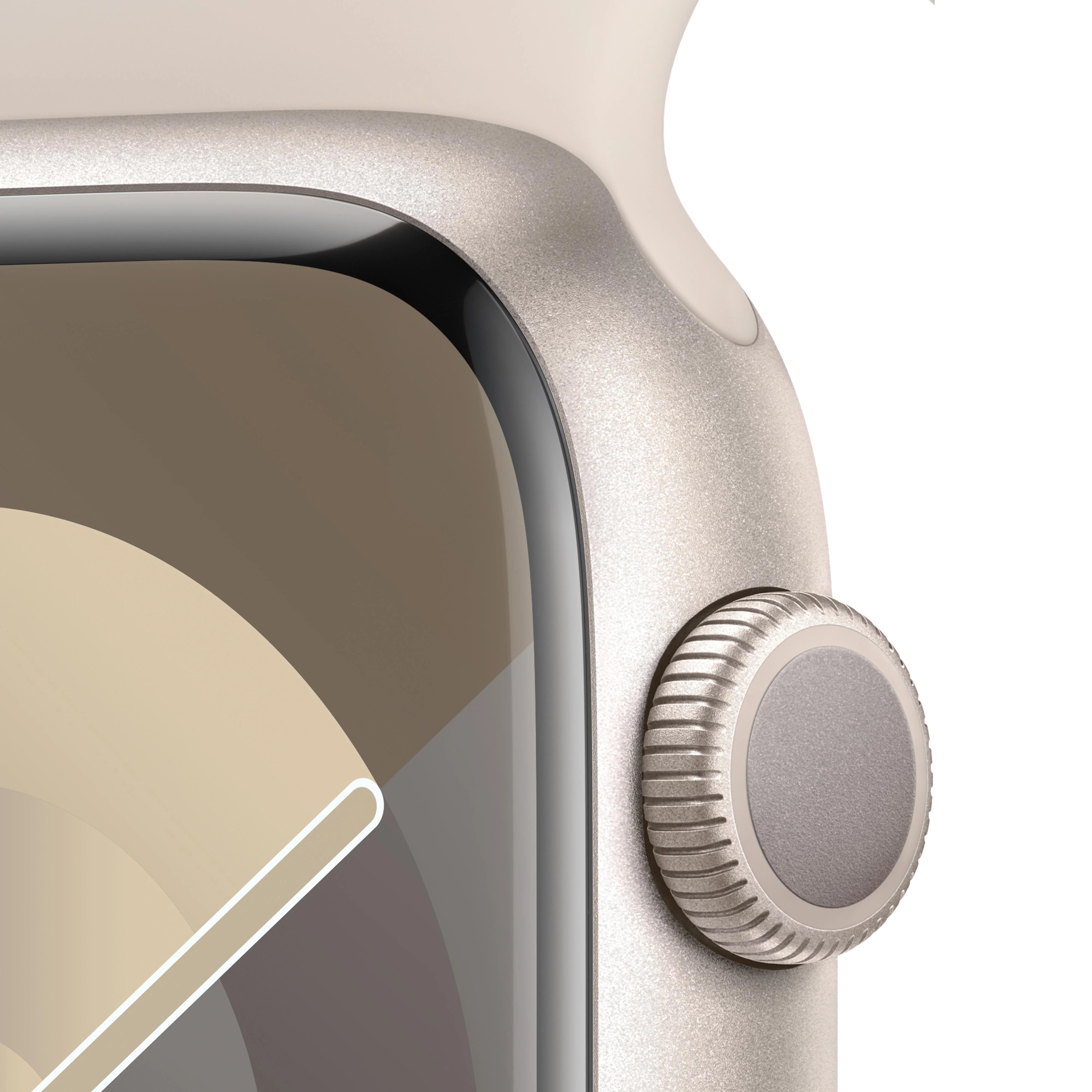 Apple Watch Series 9 GPS 45mm Starlight Aluminum Case with Starlight Sport Band - M/L - Image 3