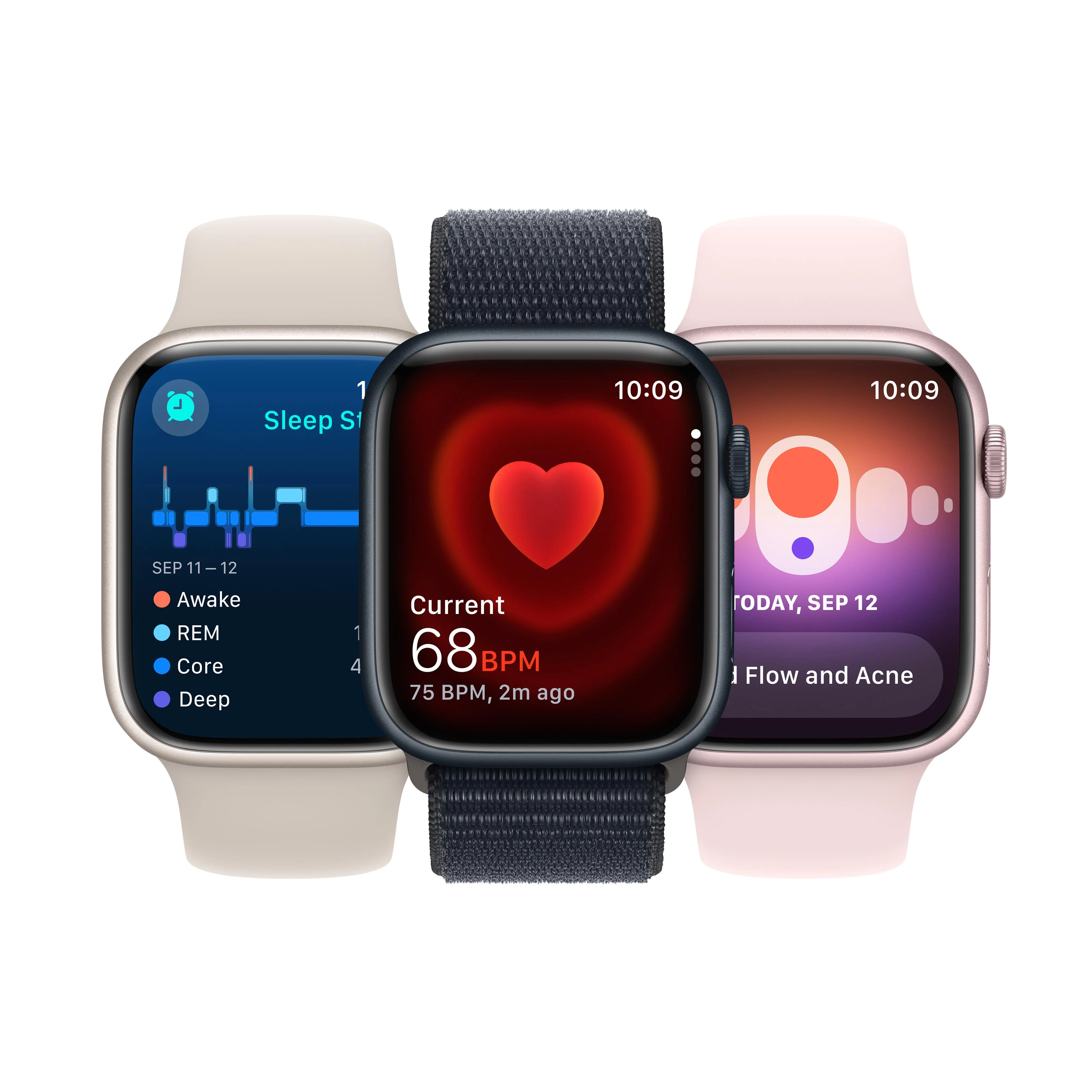 Apple Watch Series 9 GPS 45mm Pink Aluminum Case with Light Pink Sport Band - M/L - Image 7