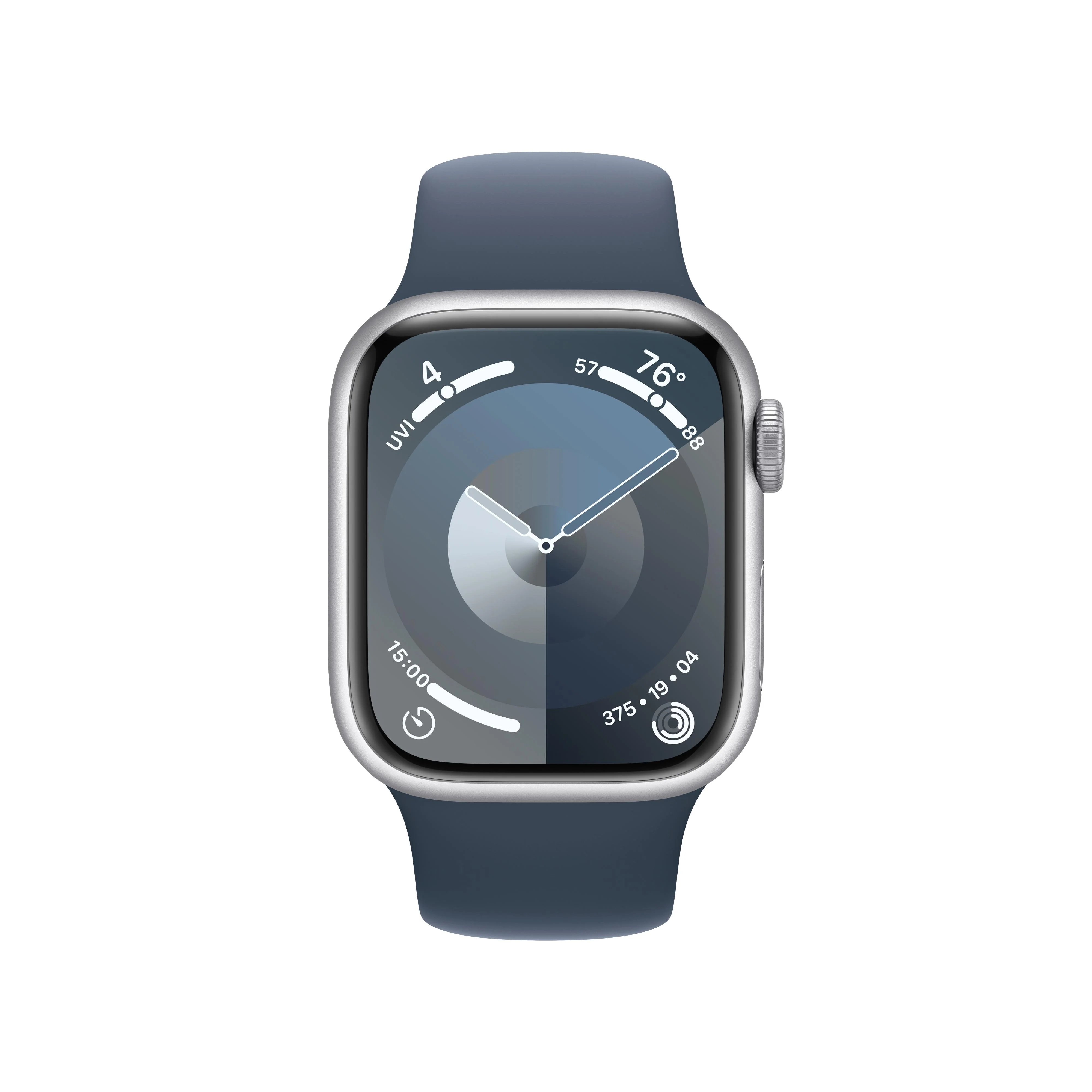 Apple Watch Series 9 GPS + Cellular 41mm Silver Aluminum Case with Storm Blue Sport Band - M/L - Image 2