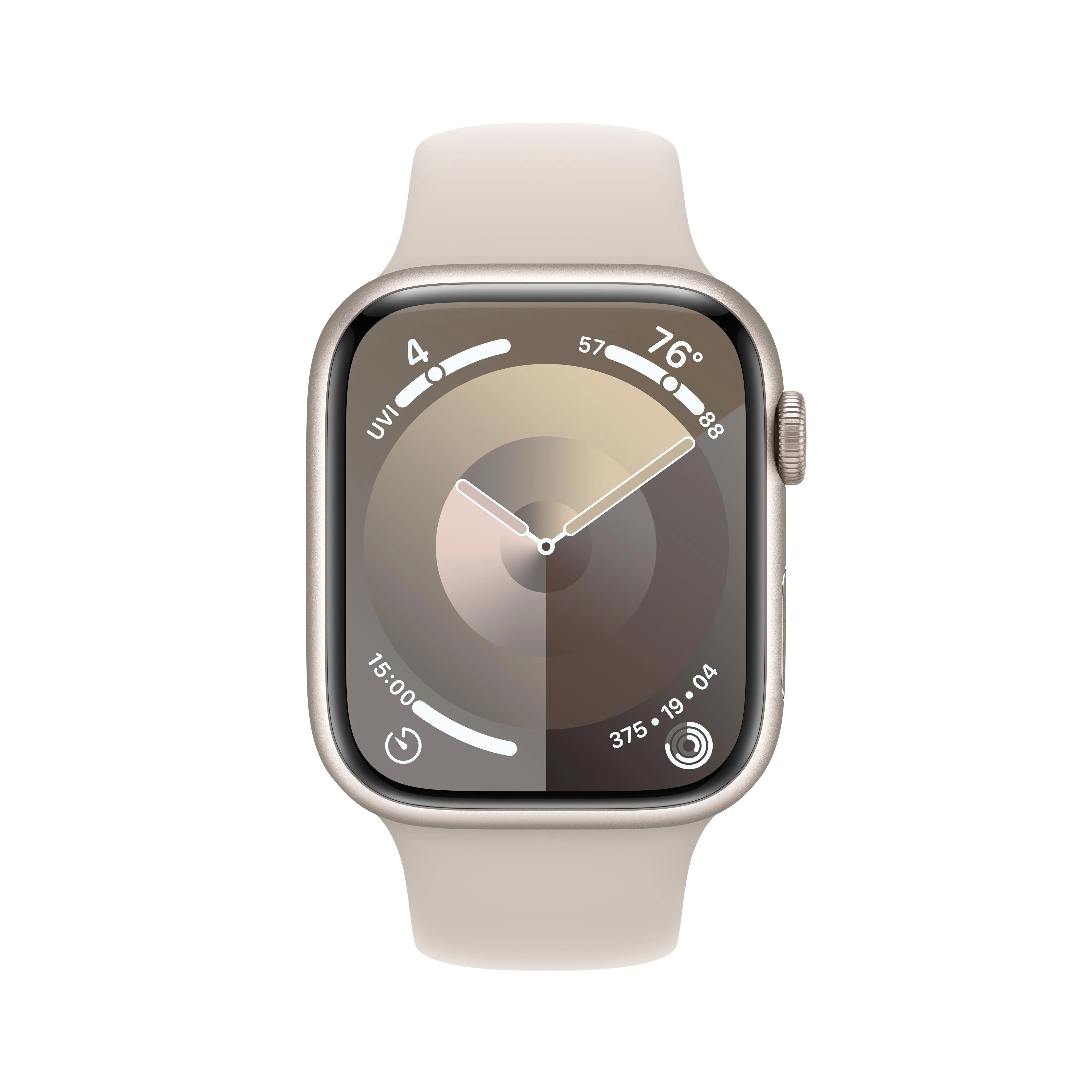 Apple Watch Series 9 GPS + Cellular 45mm Starlight Aluminum Case with Starlight Sport Band - S/M - Image 2