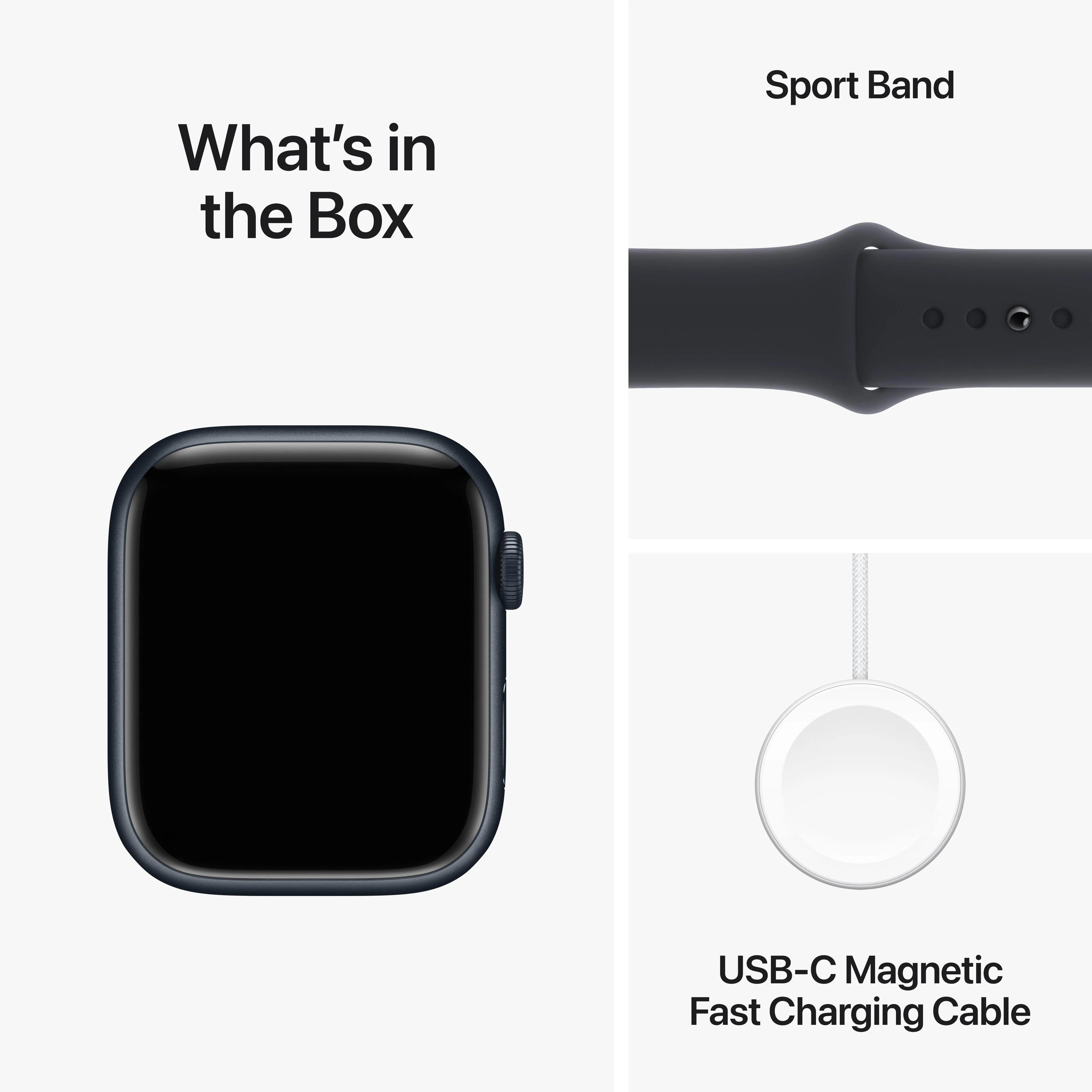 Apple Watch Series 9 GPS + Cellular 45mm Midnight Aluminum Case with Midnight Sport Band - M/L - Image 10
