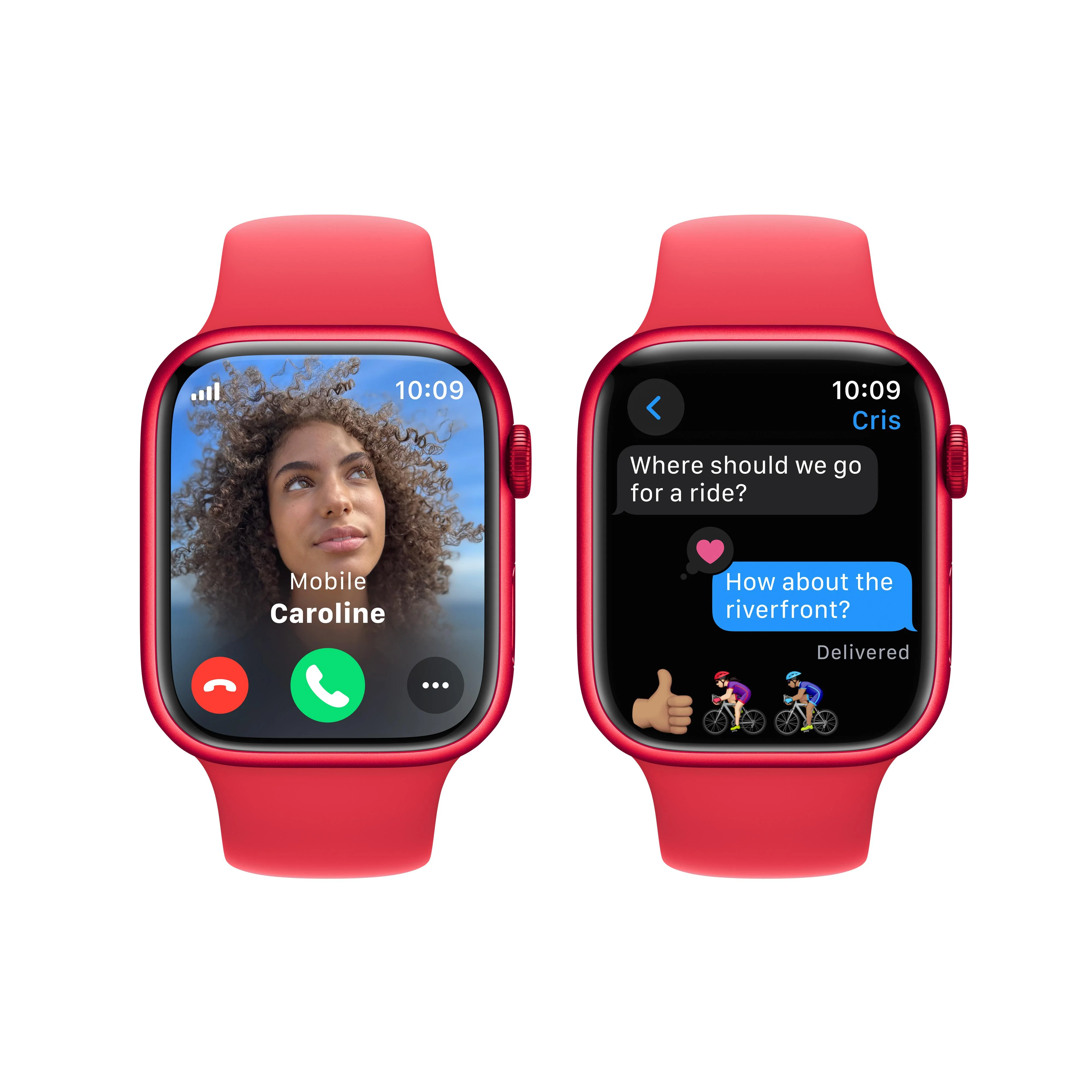 Apple Watch Series 9 GPS + Cellular 45mm (PRODUCT)RED Aluminum Case with (PRODUCT)RED Sport Band - S/M - Image 6