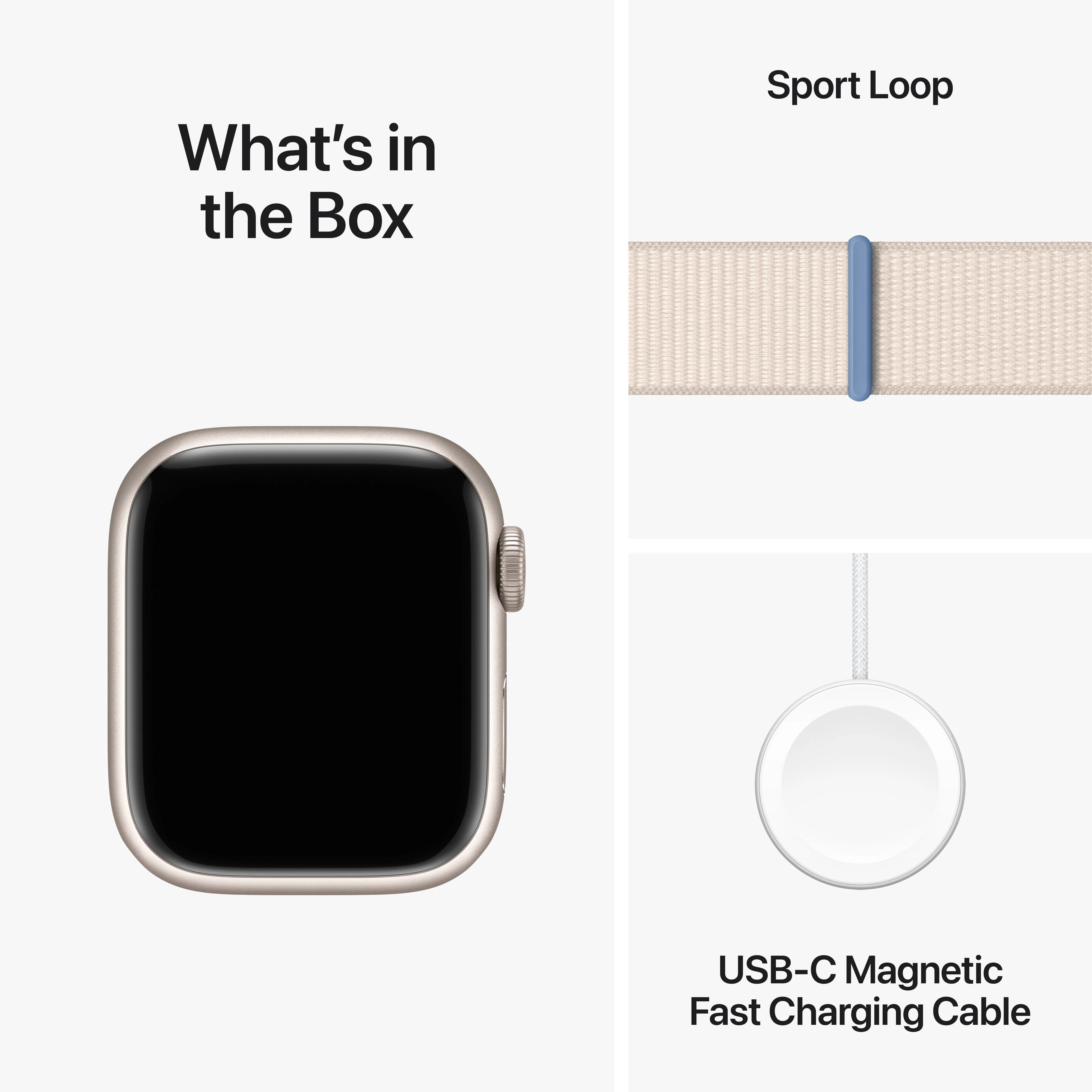 Apple Watch Series 9 GPS 41mm Starlight Aluminum Case with Starlight Sport Loop - Image 10