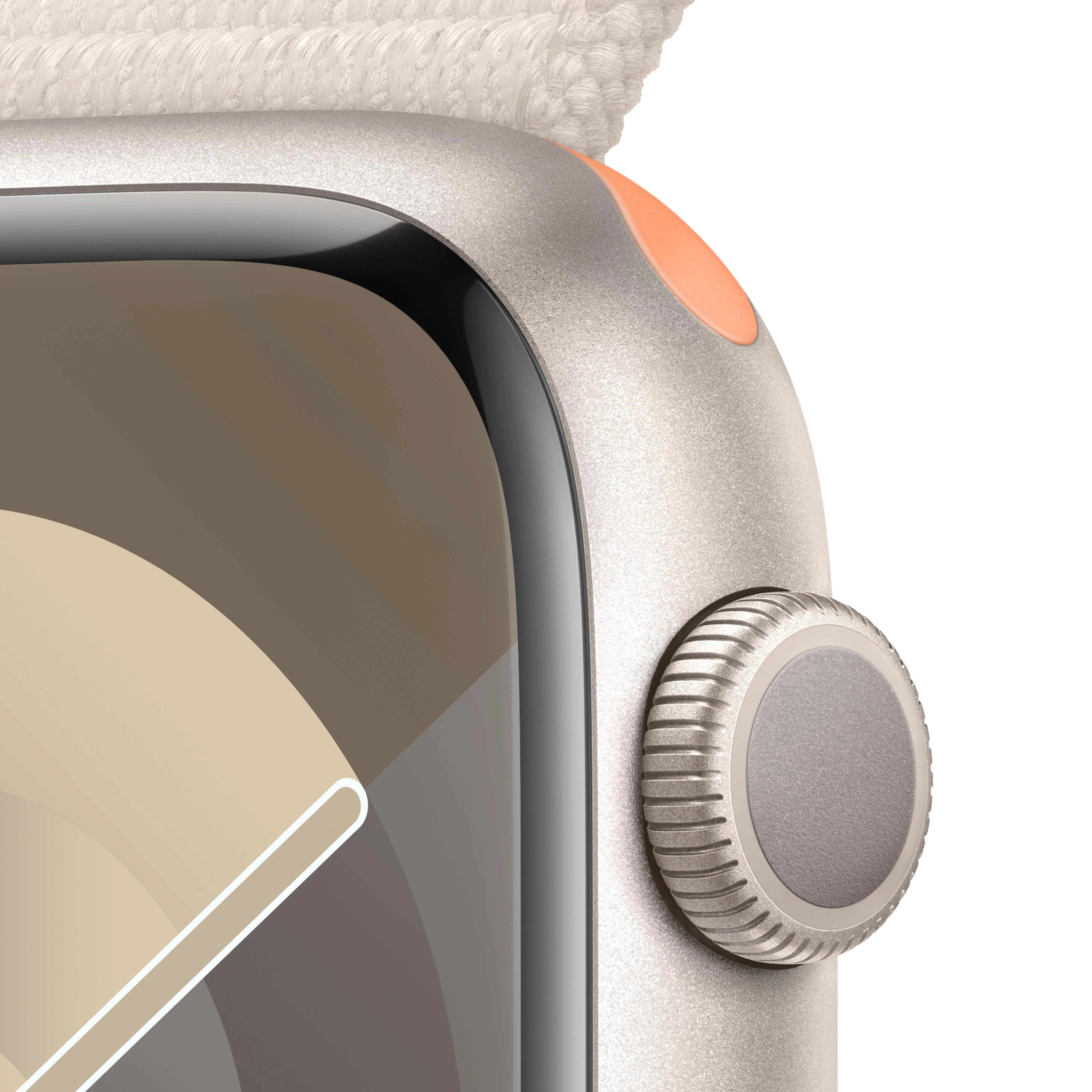 Apple Watch Series 9 GPS 45mm Starlight Aluminum Case with Starlight Sport Loop - Image 3