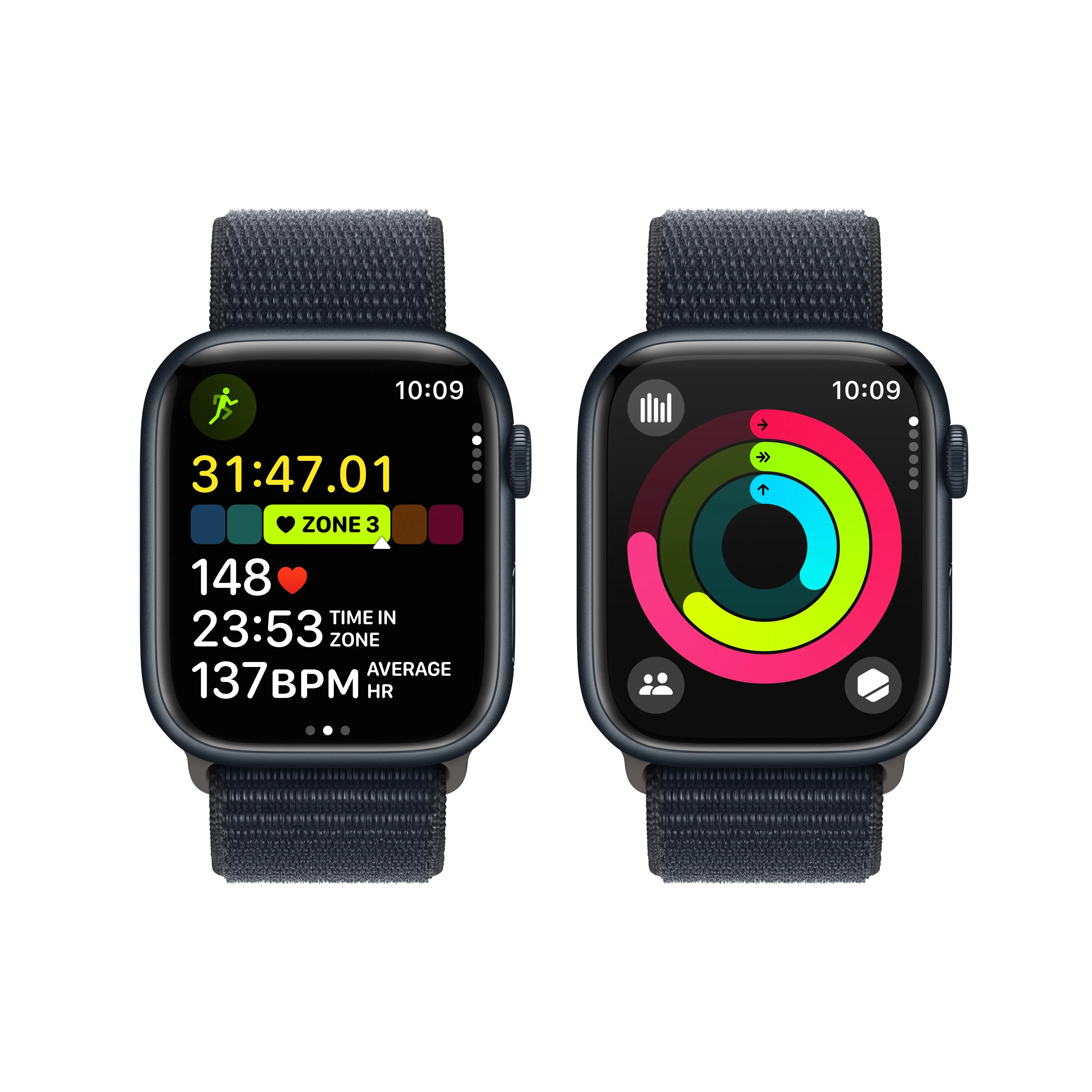 Apple Watch Series 9 GPS 45mm Midnight Aluminum Case with Midnight Sport Loop - Image 8
