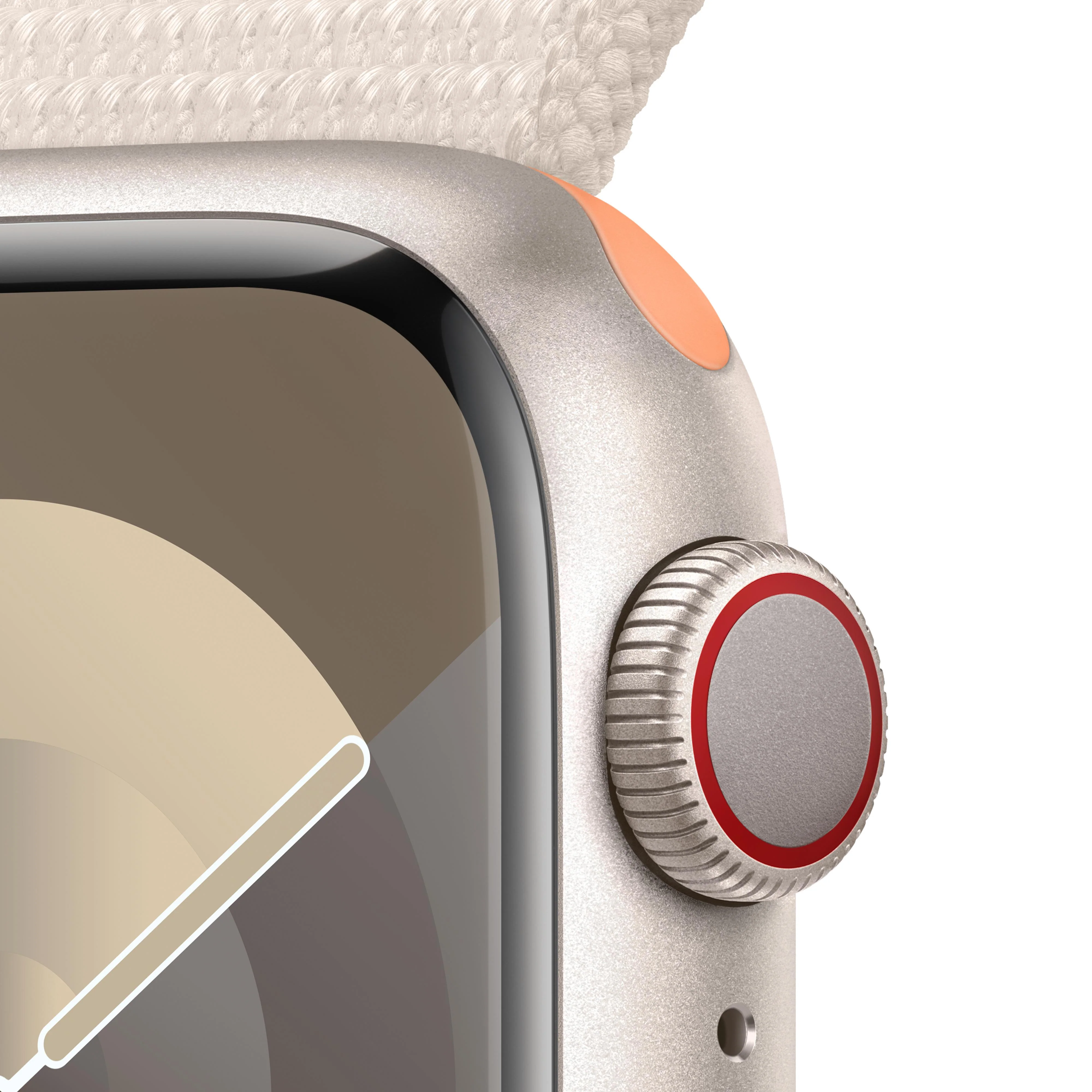 Apple Watch Series 9 GPS + Cellular 41mm Starlight Aluminum Case with Starlight Sport Loop - Image 3