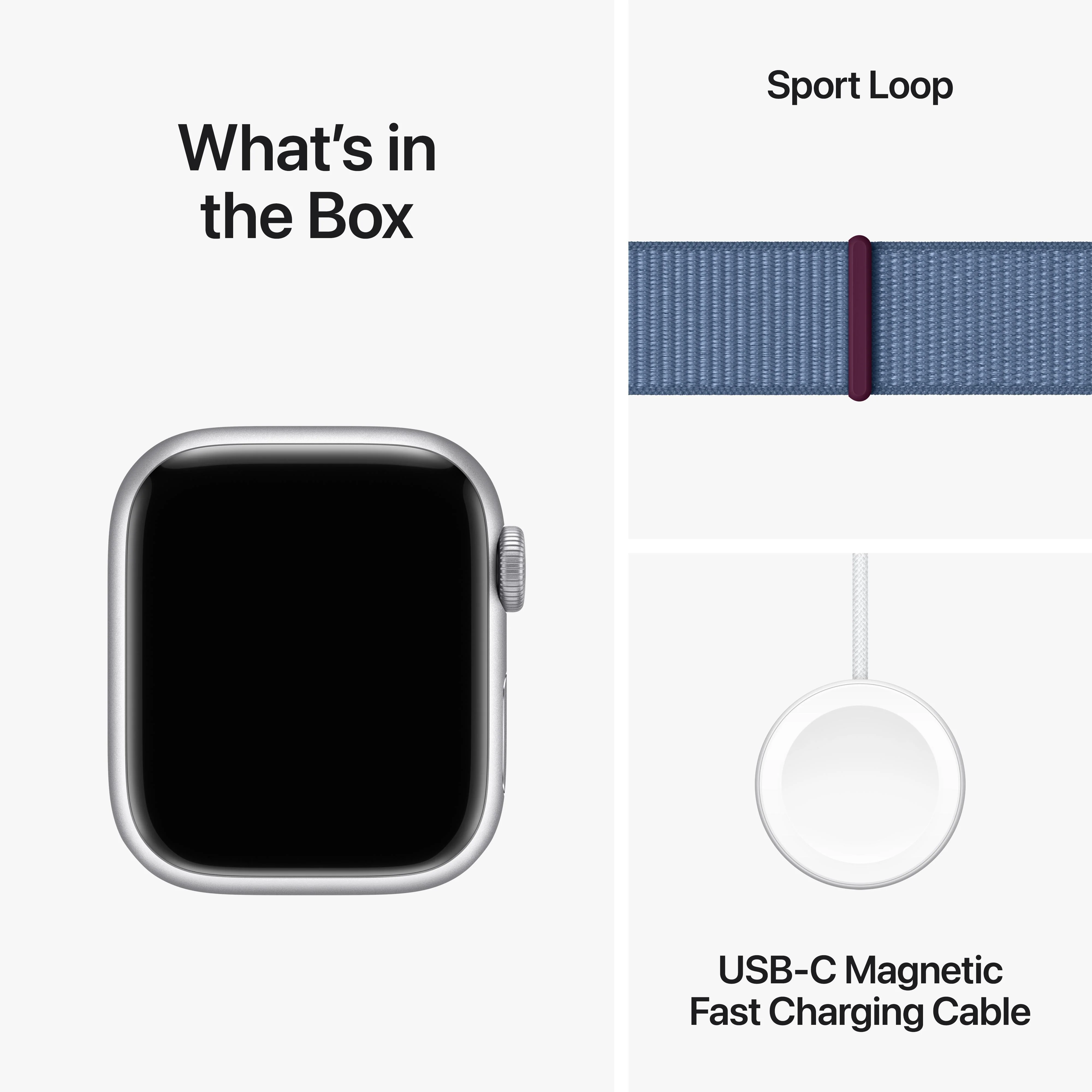 Apple Watch Series 9 GPS + Cellular 41mm Silver Aluminum Case with Winter Blue Sport Loop - Image 10