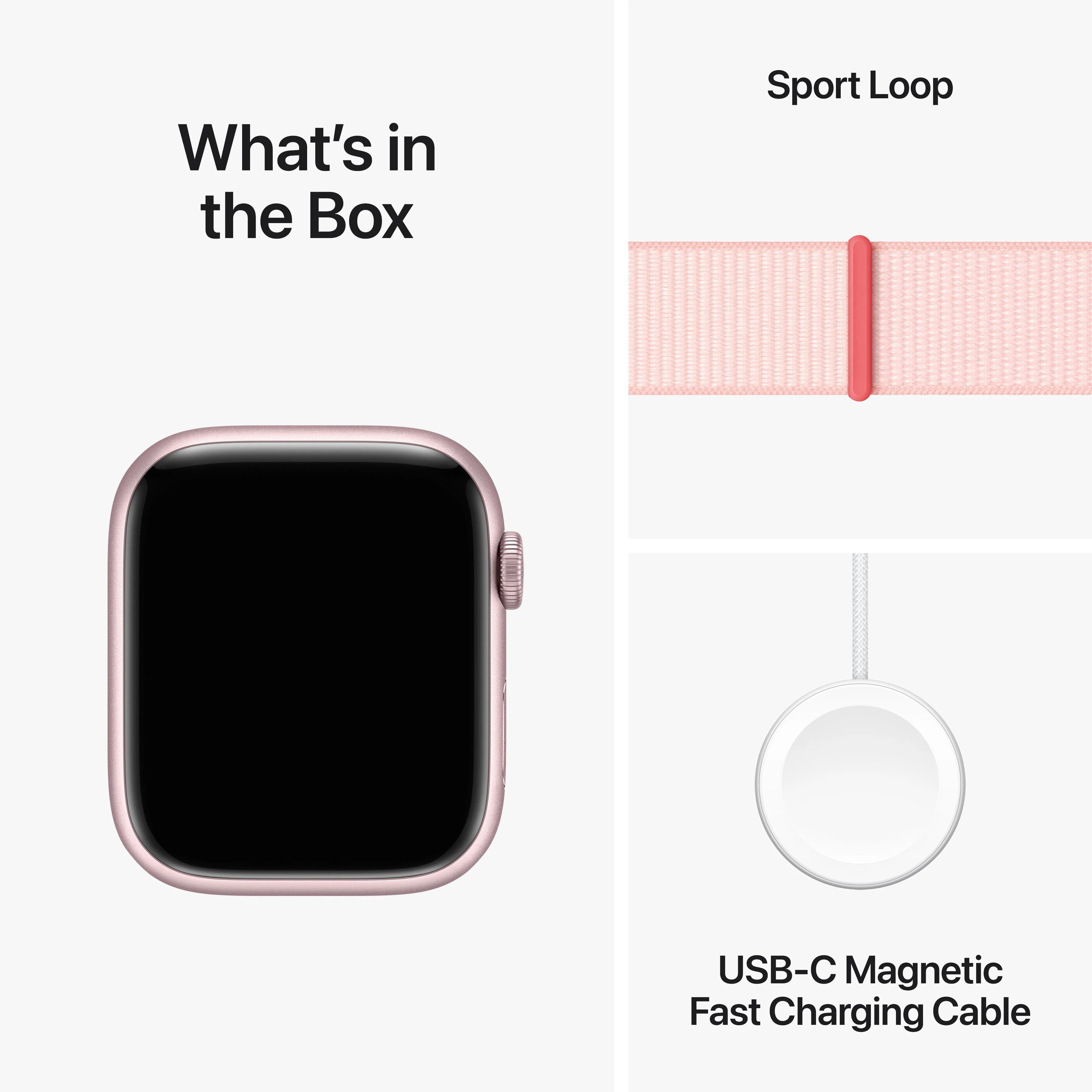 Apple Watch Series 9 GPS + Cellular 45mm Pink Aluminum Case with Light Pink Sport Loop - Image 10
