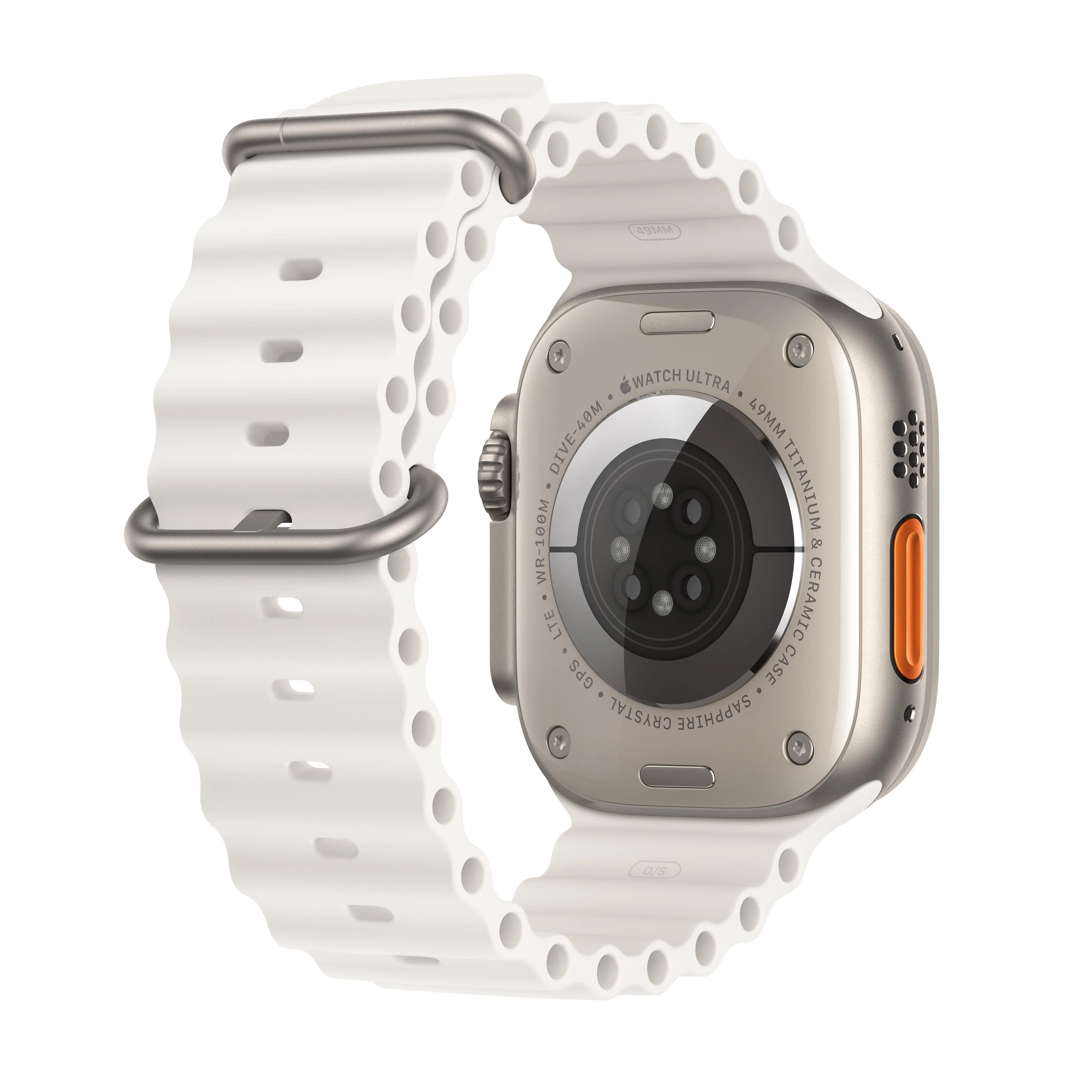 Apple Watch Ultra 2 GPS + Cellular 49mm Titanium Case with White Ocean Band - Image 3