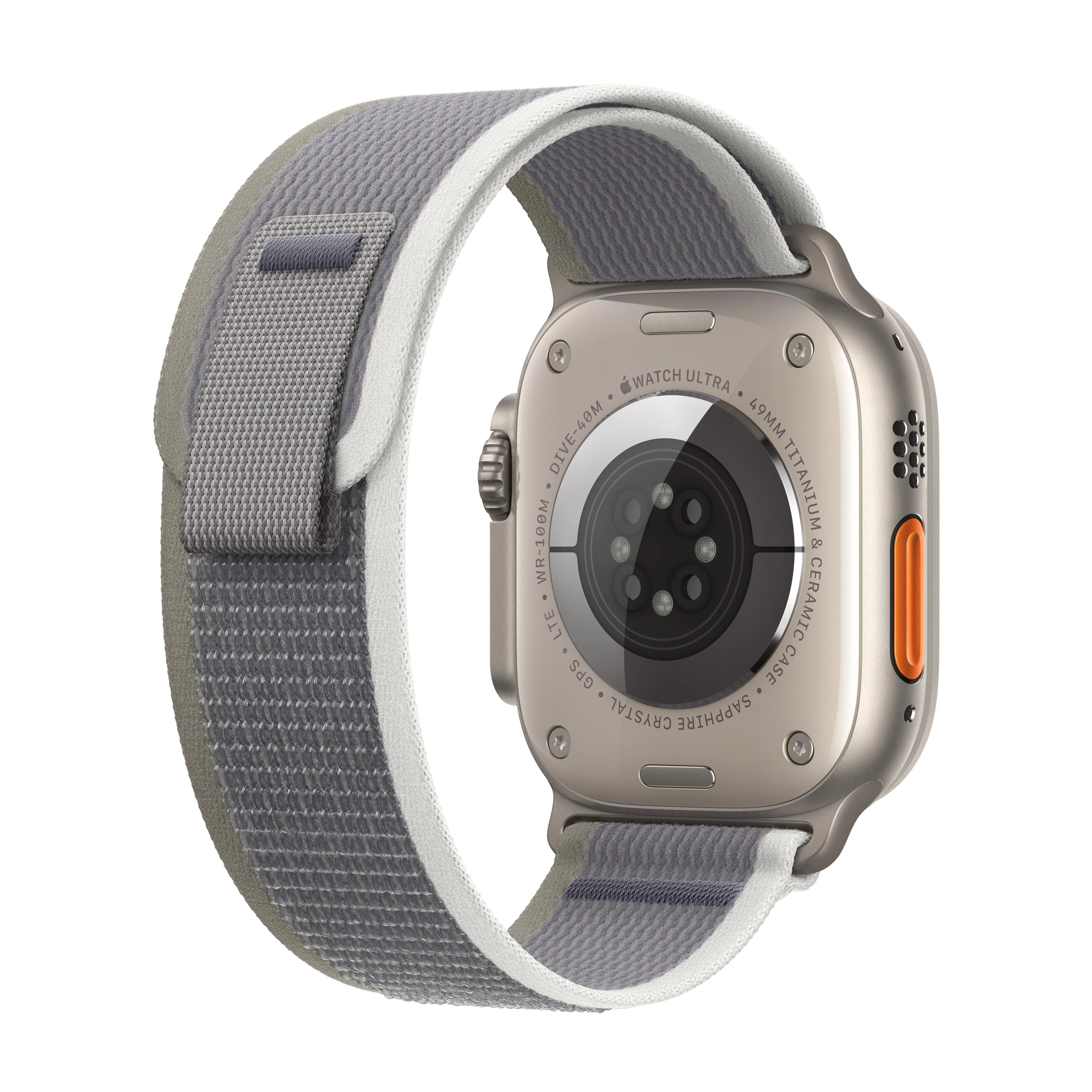 Apple Watch Ultra 2 GPS + Cellular 49mm Titanium Case with Green/Gray Trail Loop - S/M - Image 3