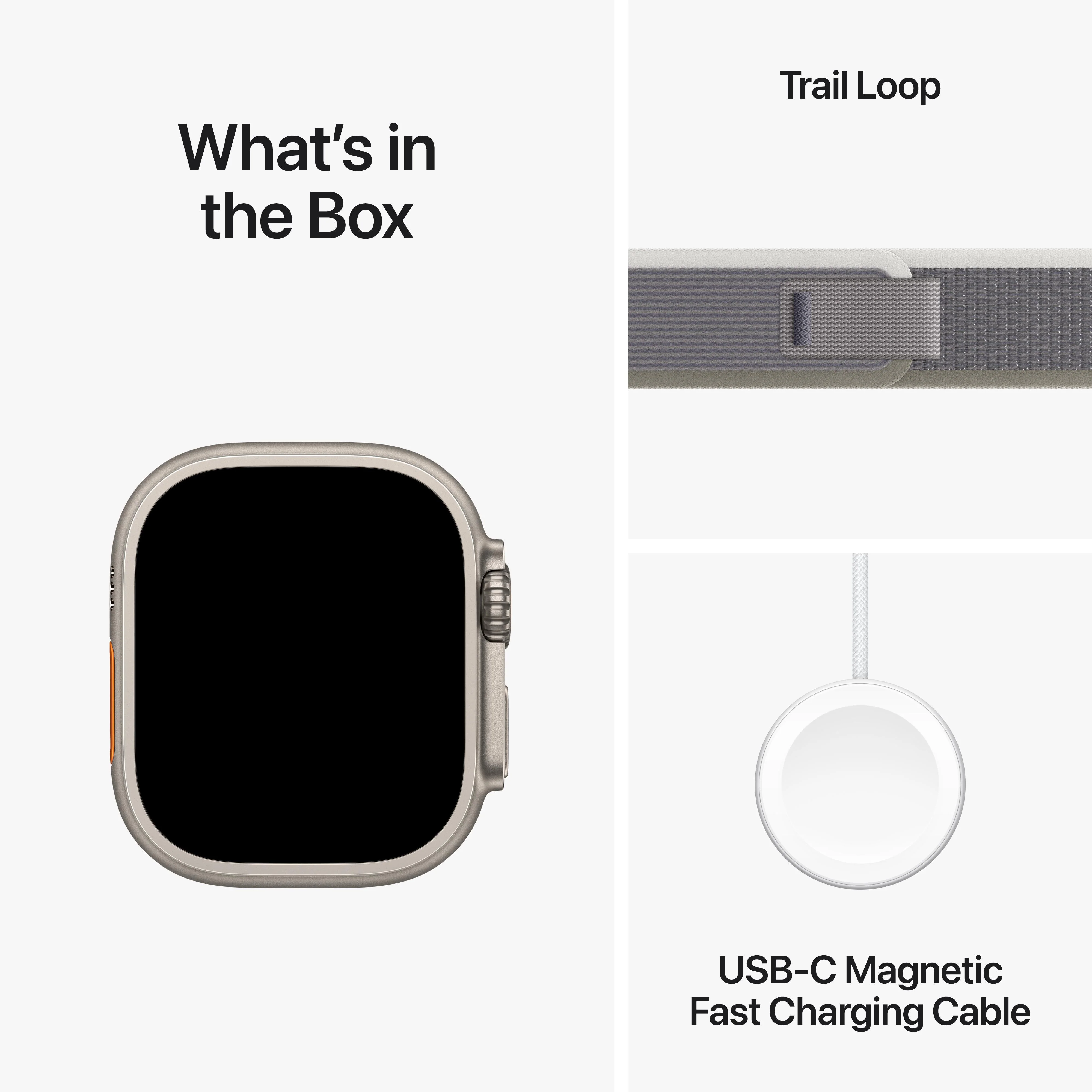 Apple Watch Ultra 2 GPS + Cellular 49mm Titanium Case with Green/Gray Trail Loop - S/M - Image 9