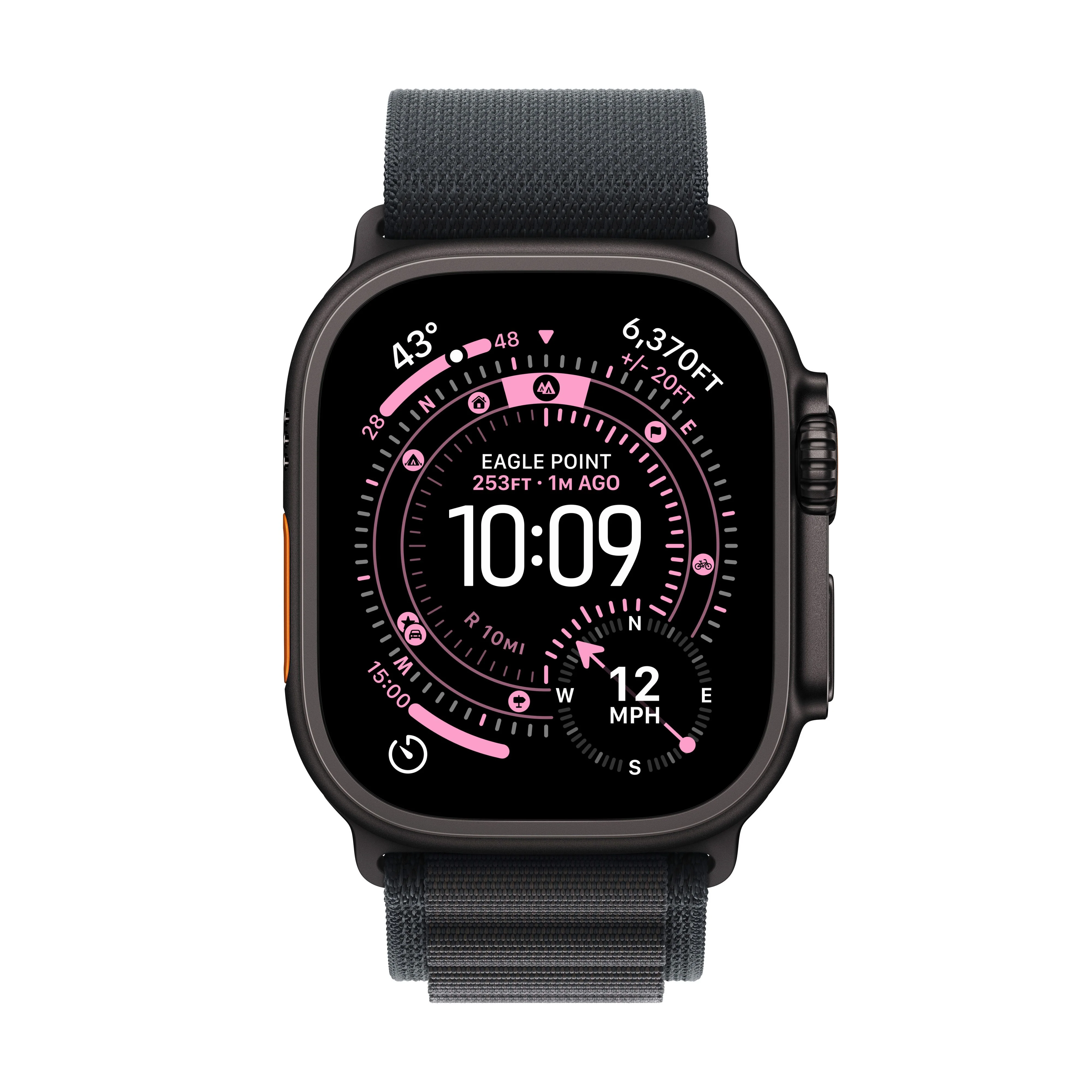 Apple Watch Ultra 3 GPS + Cellular 49mm Black Titanium Case with Black Alpine Loop - Large - Image 2