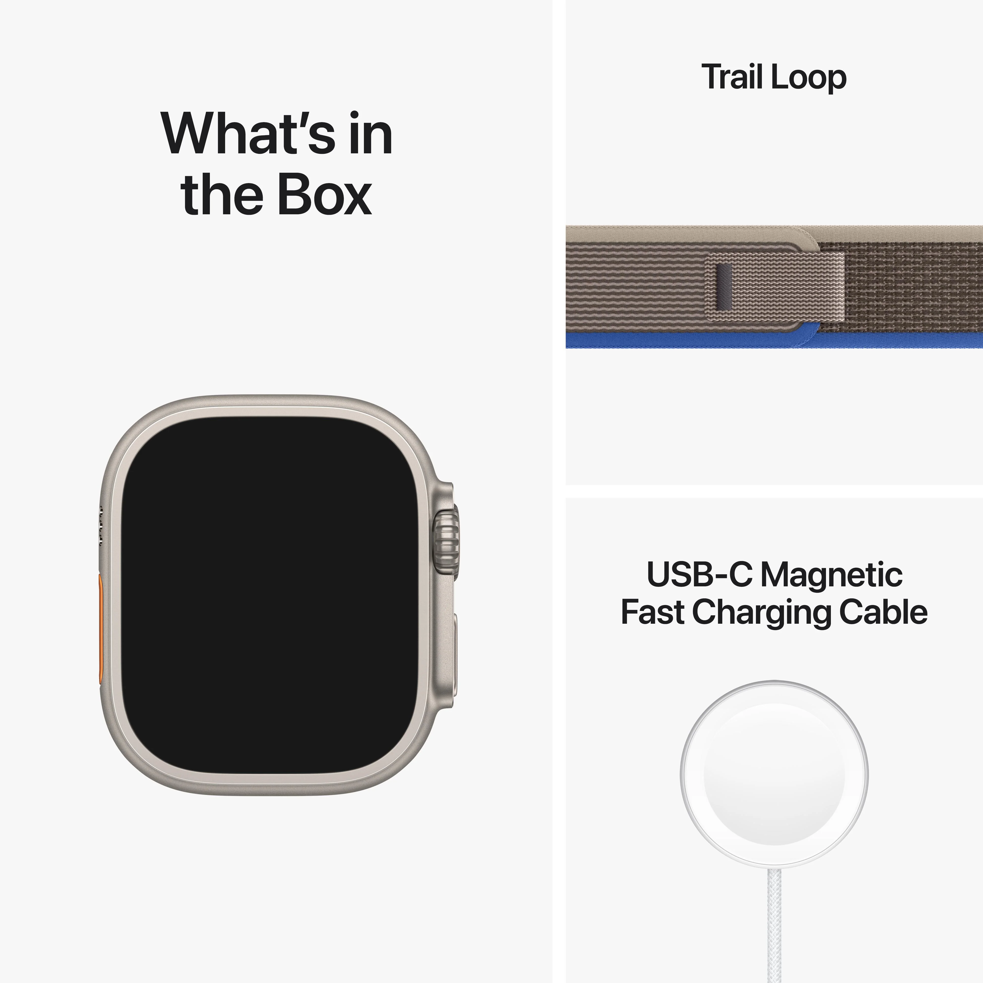 Apple Watch Ultra GPS + Cellular, 49mm Titanium Case with Blue/Gray Trail Loop - M/L - Image 8