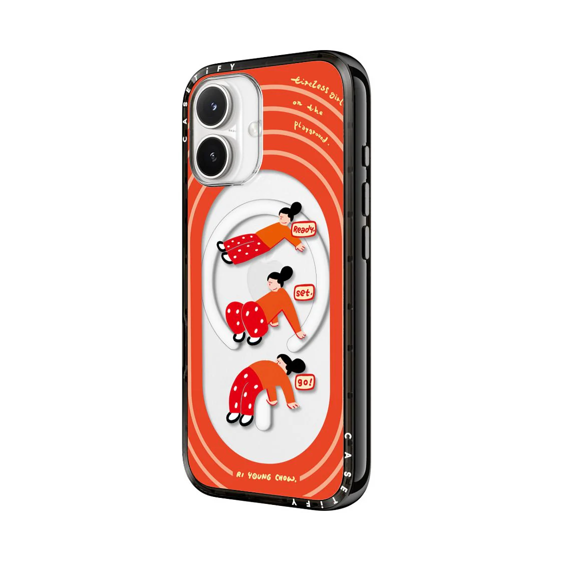 CASETIFY Compact MagSafe Case for iPhone 17 - Tireless Girl Black - Image 2