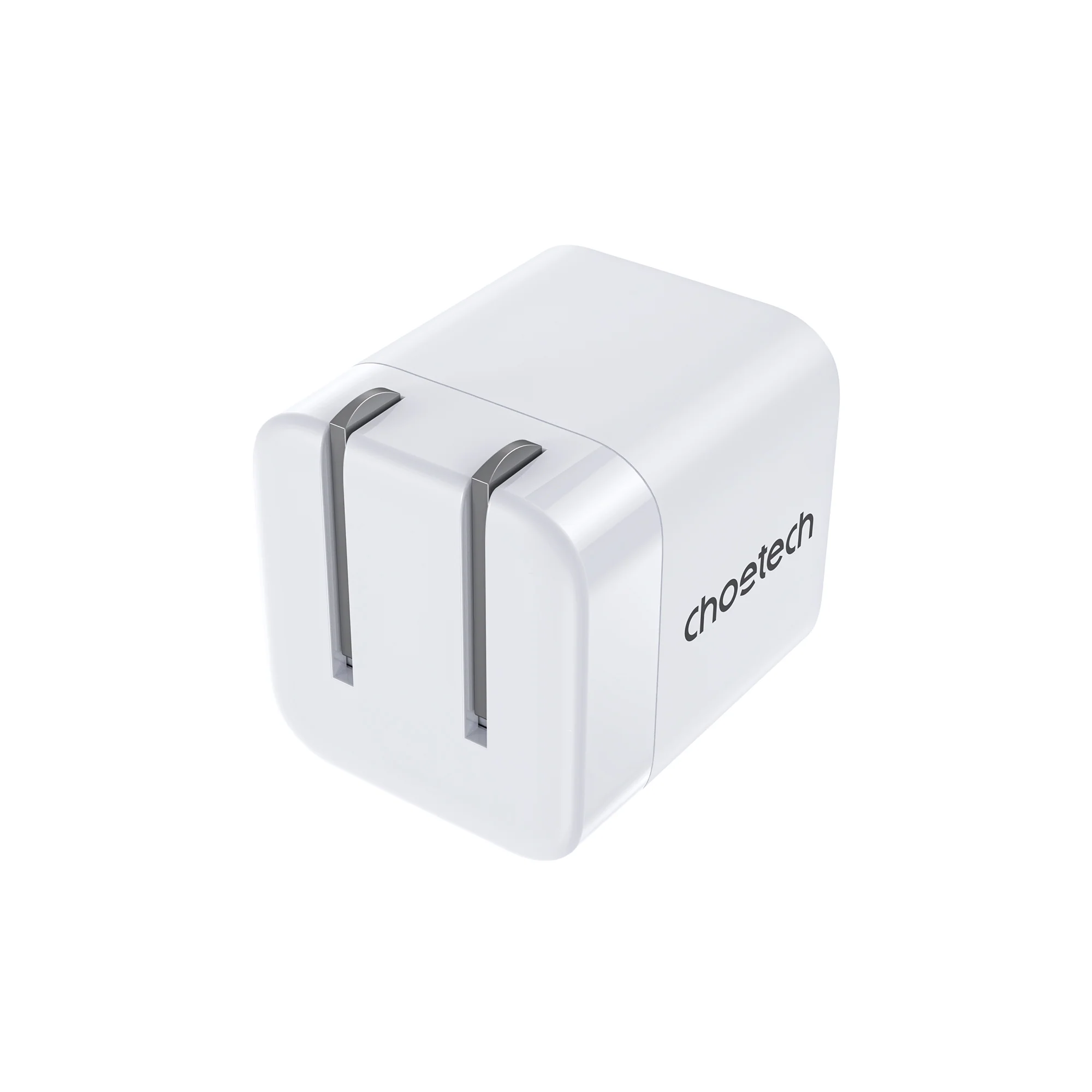 CHOETECH PD 30w GaN Wall Charger with Foldable Plug - White - Image 2