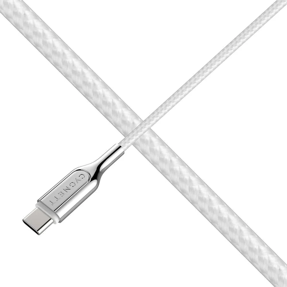 CYGNETT Armoured USB-C to USB-C 2.0 Cable 1m (OLD) - White - Image 3