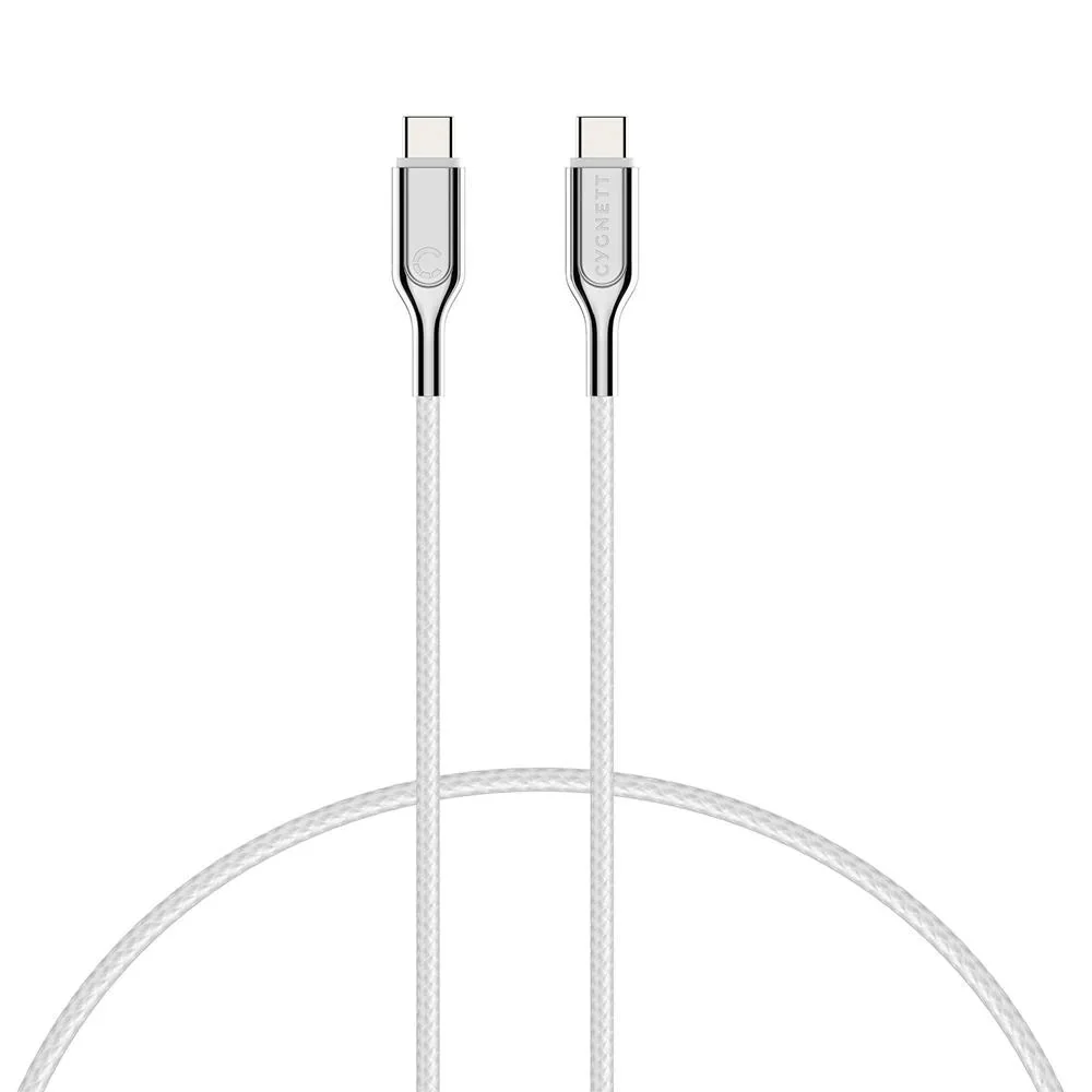 CYGNETT Armoured USB-C to USB-C 2.0 Cable 2m (OLD) - White - Image 2
