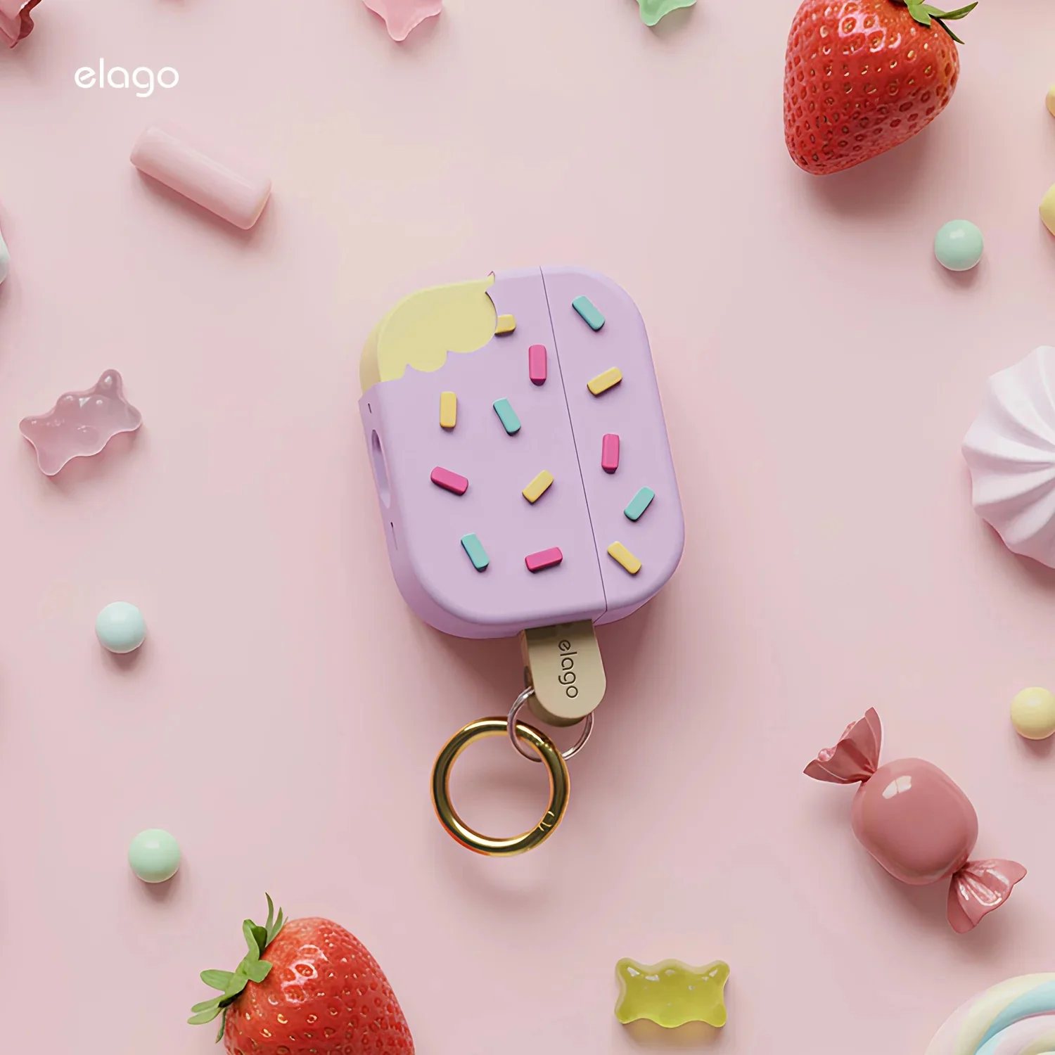 ELAGO Ice Cream Hang Case for AirPods Pro 3 - Lavender - Image 5