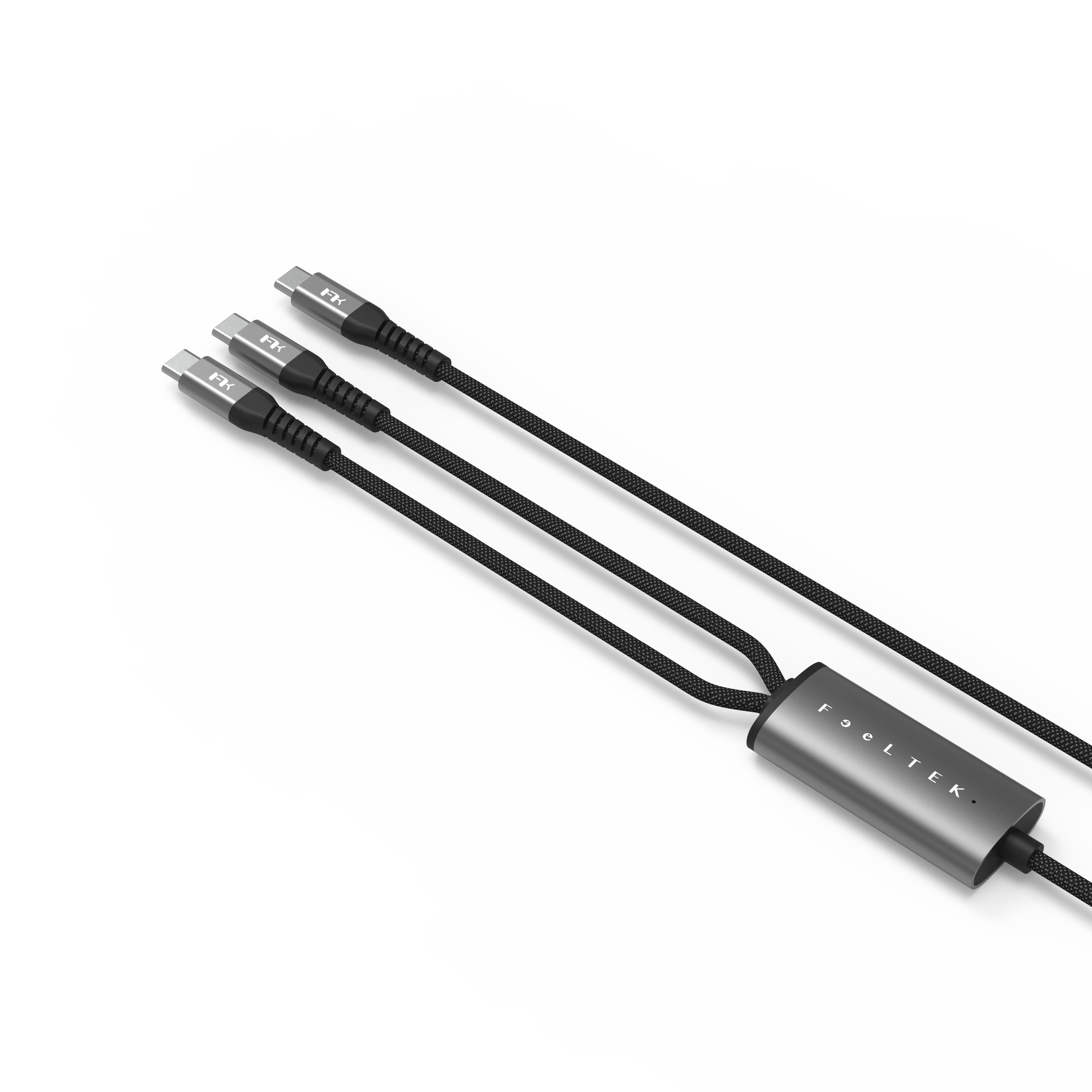 FEELTEK Gemini USB C to Dual C Splitter Charge Cable 100W 1.5m - Image 2