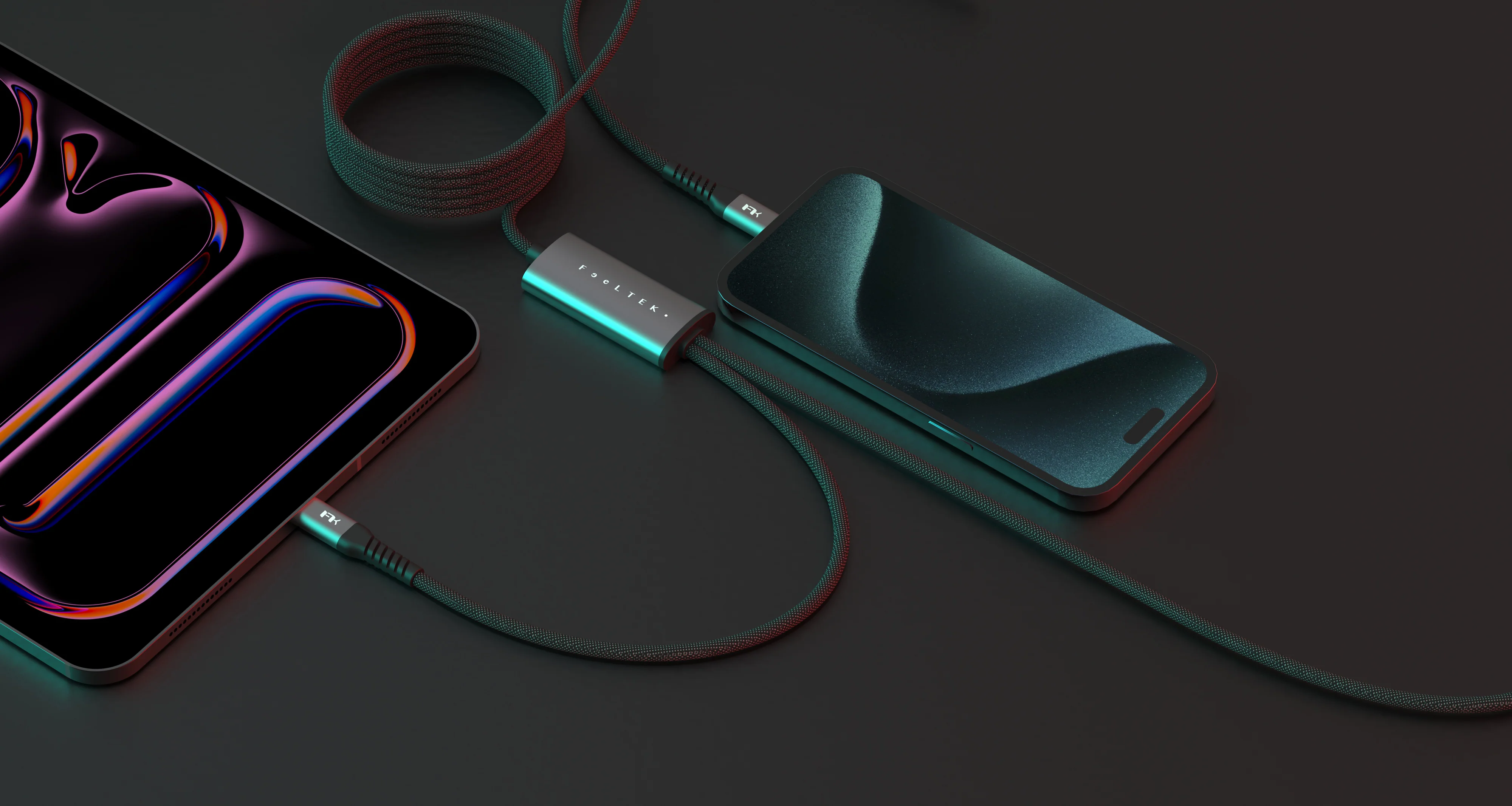 FEELTEK Gemini USB C to Dual C Splitter Charge Cable 100W 1.5m - Image 5