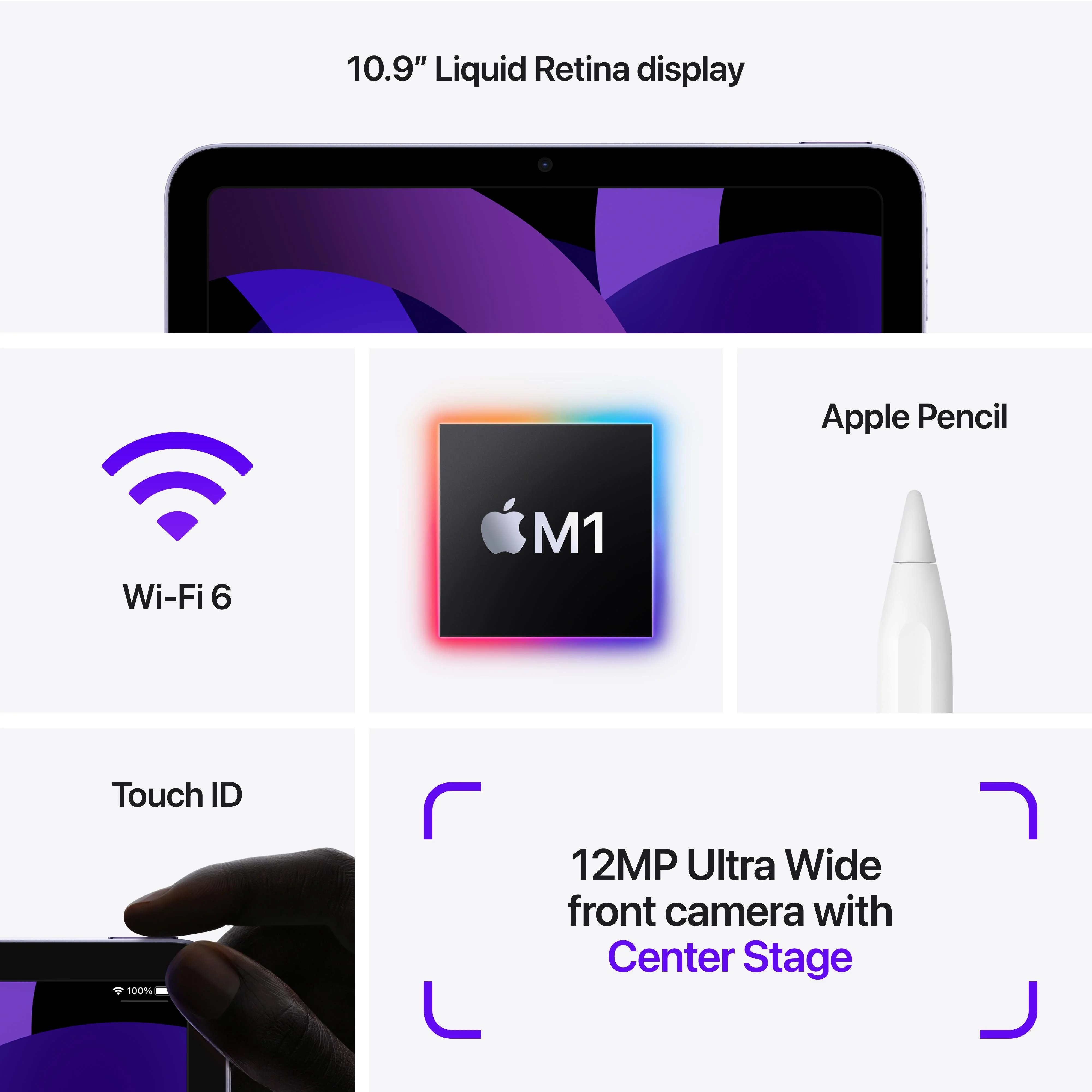 10.9-inch iPad Air Wi-Fi + Cellular 64GB - Purple - Image 7