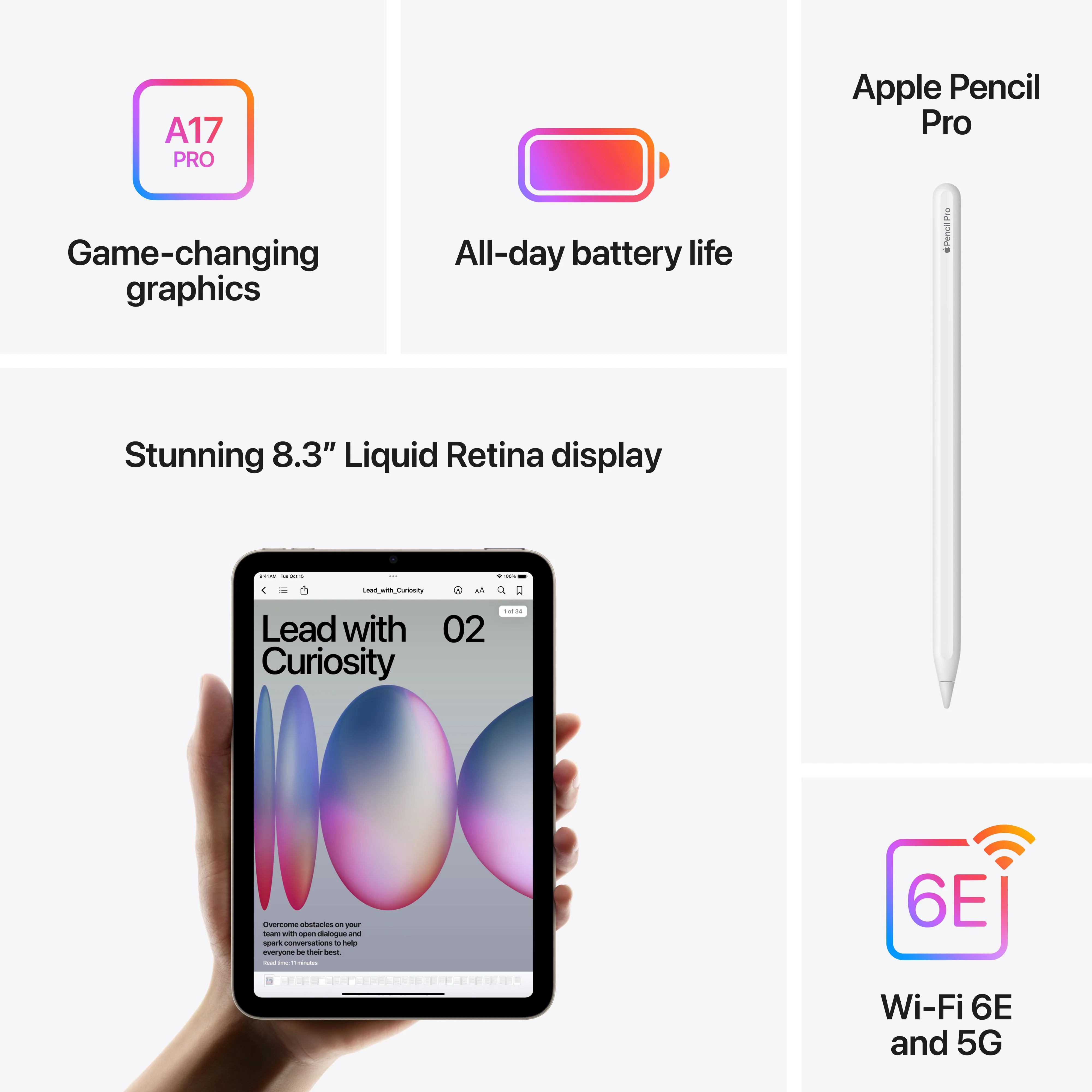 iPad mini Wi-Fi + Cellular 256GB - Purple (A17 Pro) - Image 7