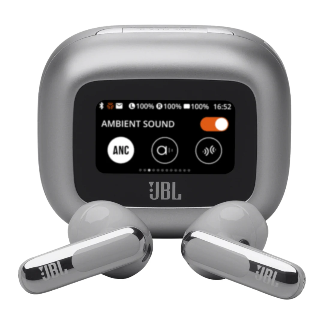 JBL Live Flex 3 True Wireless Noise Cancelling Open-Stick Earbuds - Silver