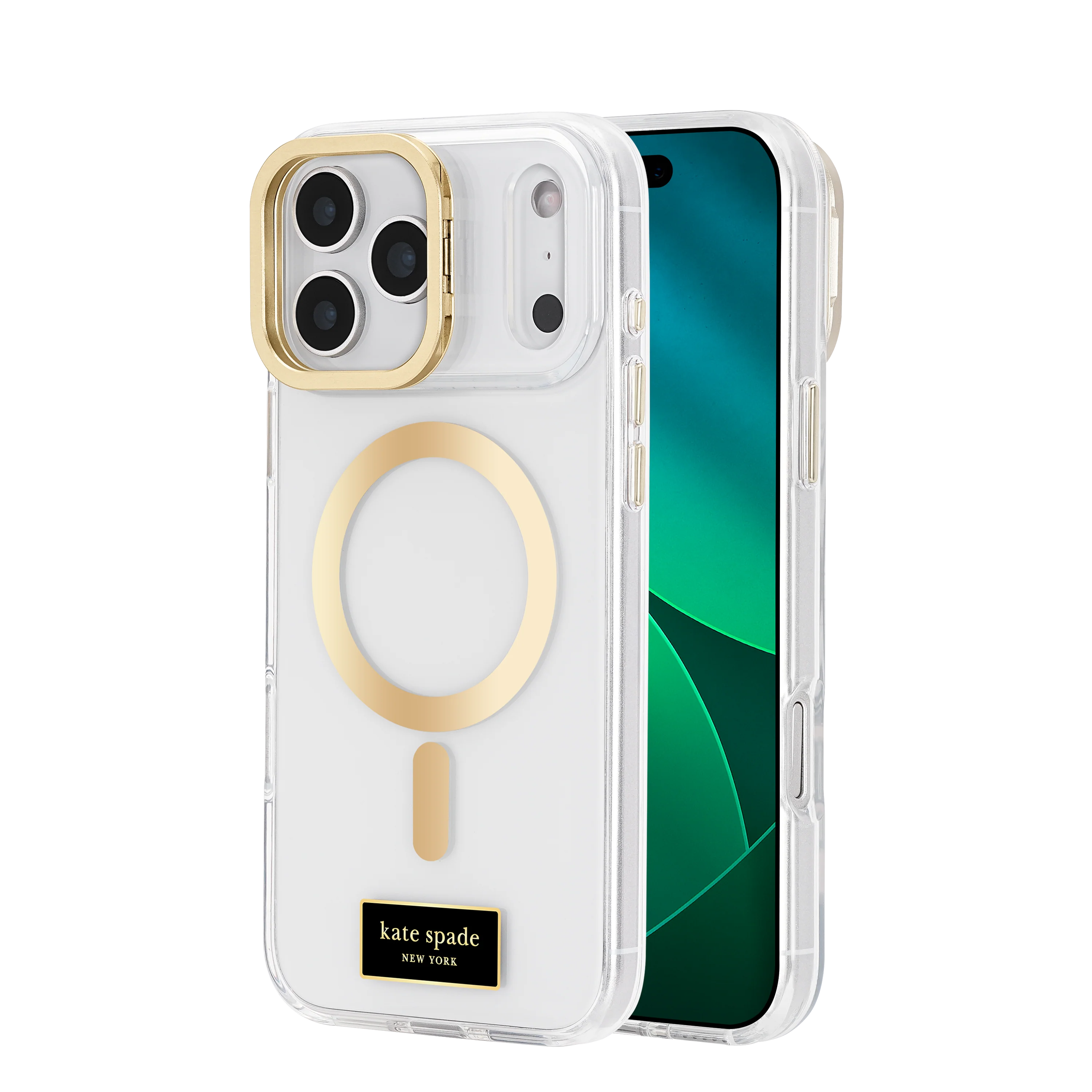 KATE SPADE Icon with Stand MagSafe Case for iPhone 17 Pro Max - Clear/Gold - Image 7