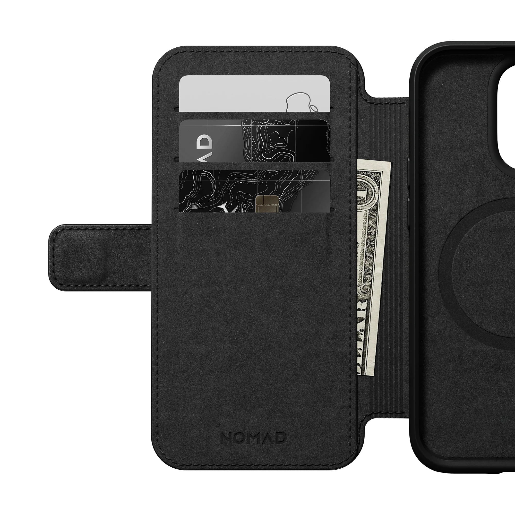 NOMAD Modern Leather Folio/Nomad for iPhone 14 Pro - Black - Image 8