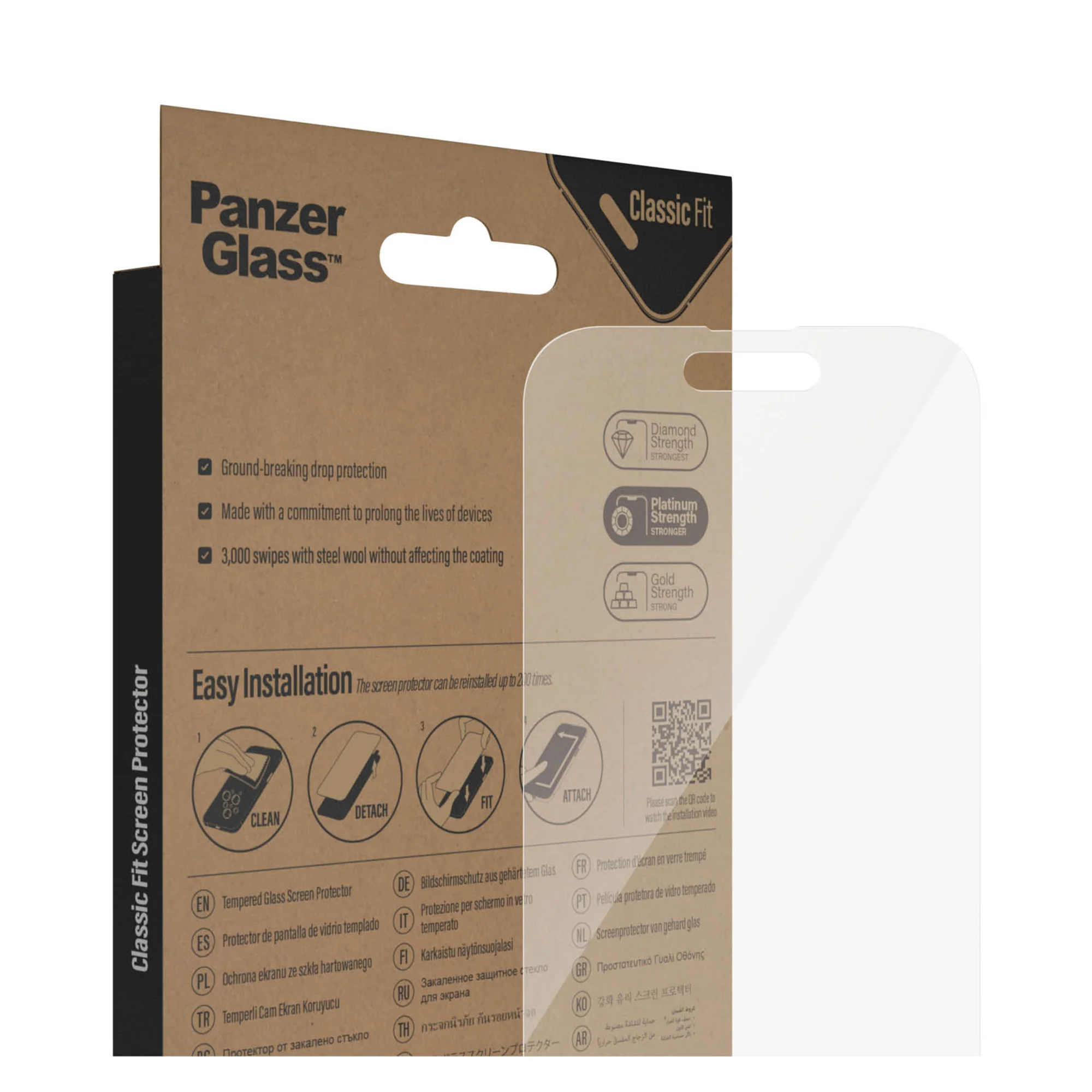 PANZERGLASS Classic Fit for iPhone 14 Pro - Clear - Image 5