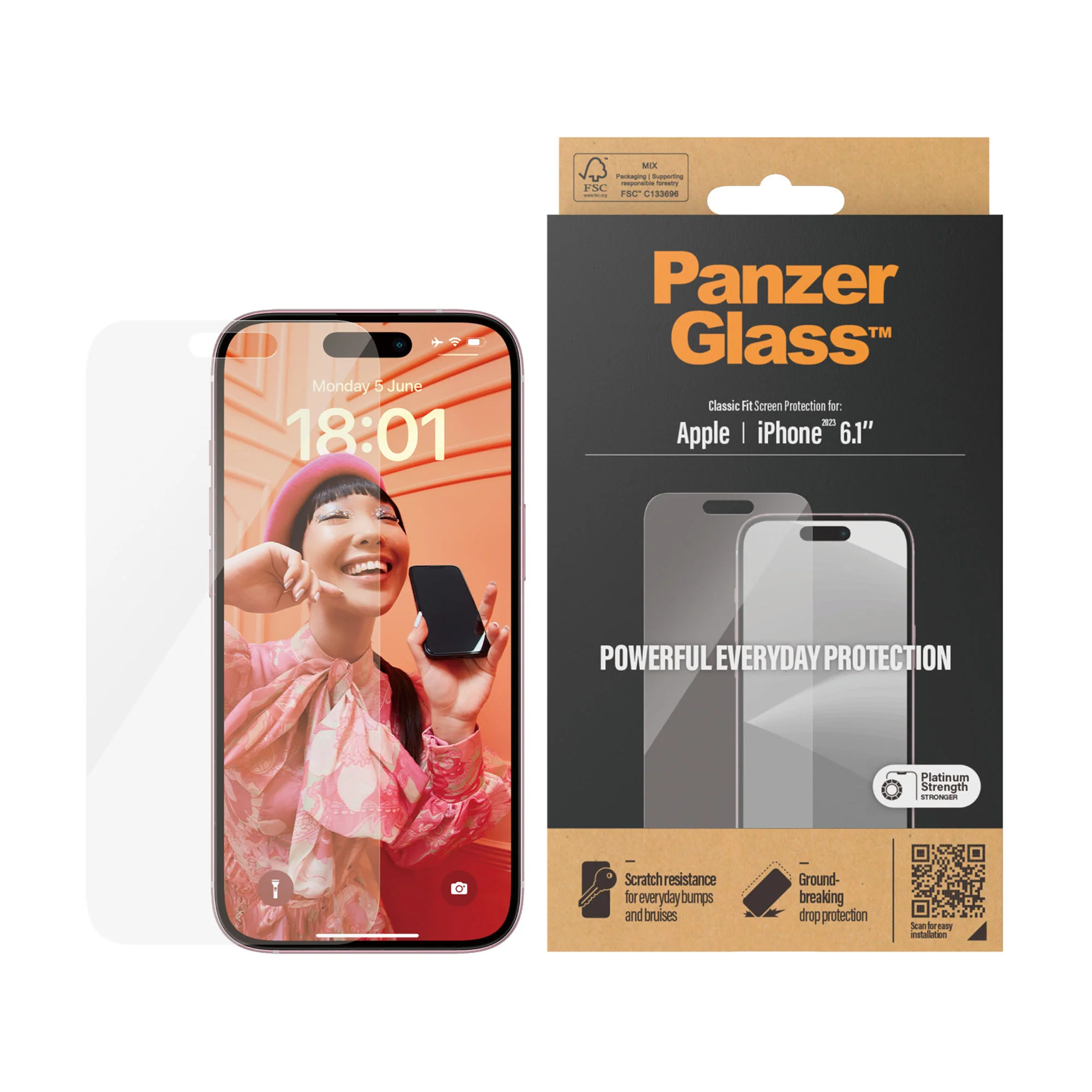 PANZERGLASS Classic Fit for iPhone 15 - Clear - Image 4