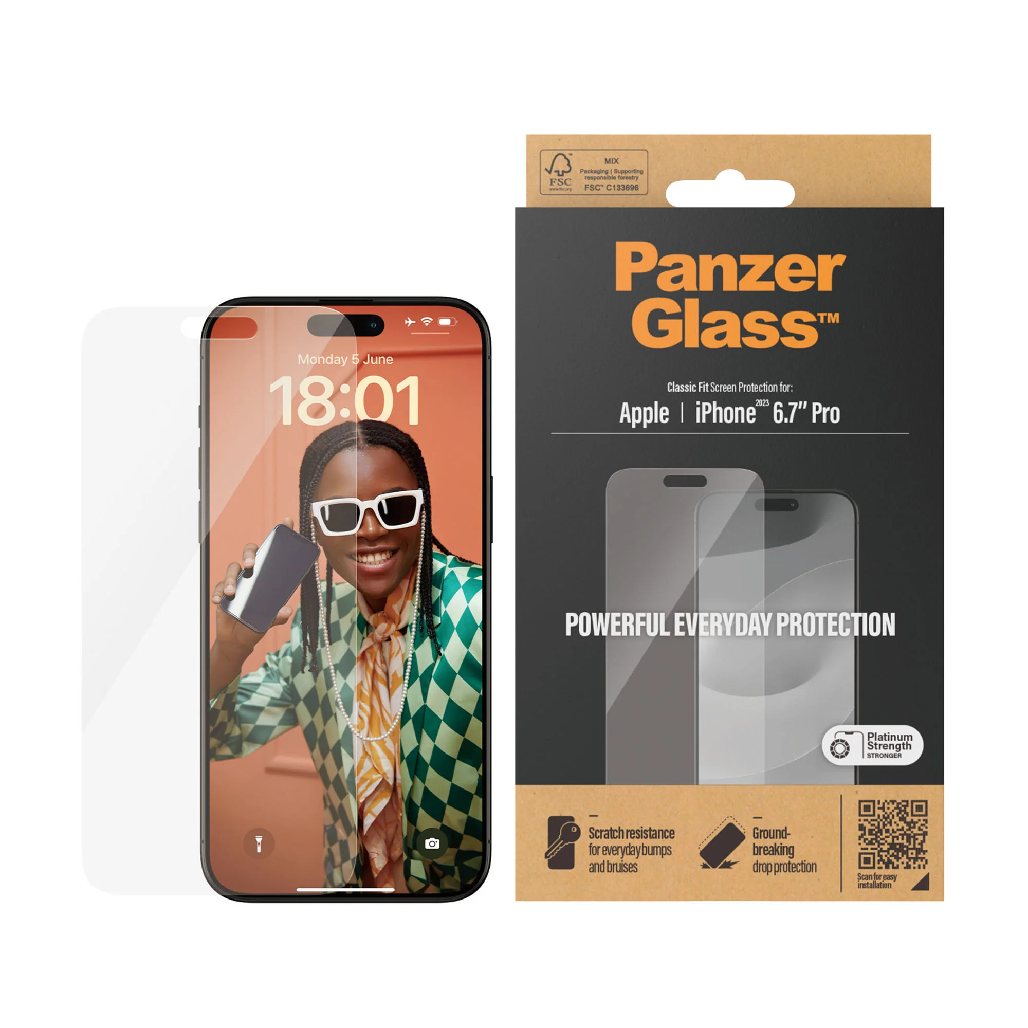PANZERGLASS Classic Fit for iPhone 15 Pro Max - Clear - Image 3