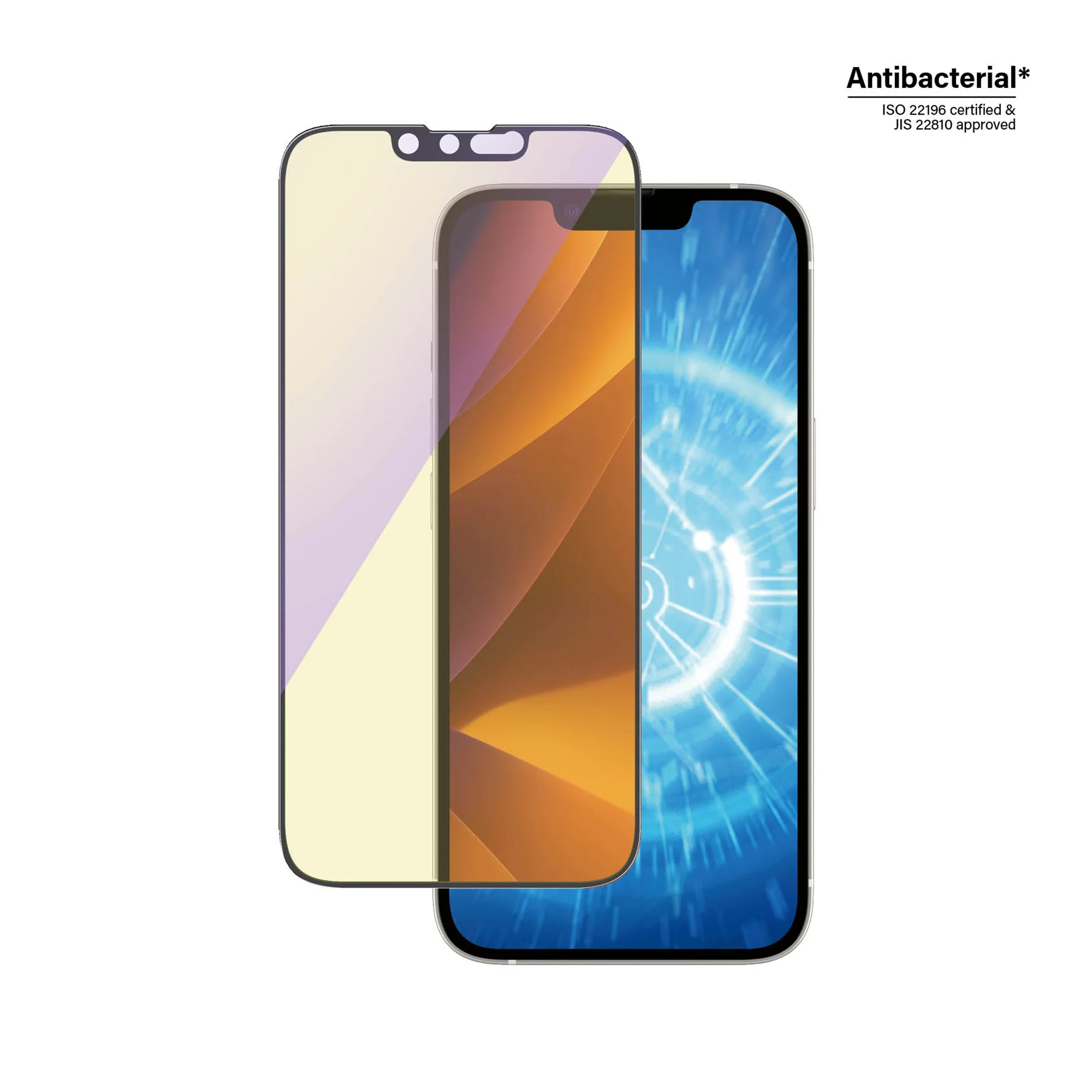 PANZERGLASS Ultra-Wide Fit Anti-Bluelight (wA) for iPhone 14 - Clear - Image 2