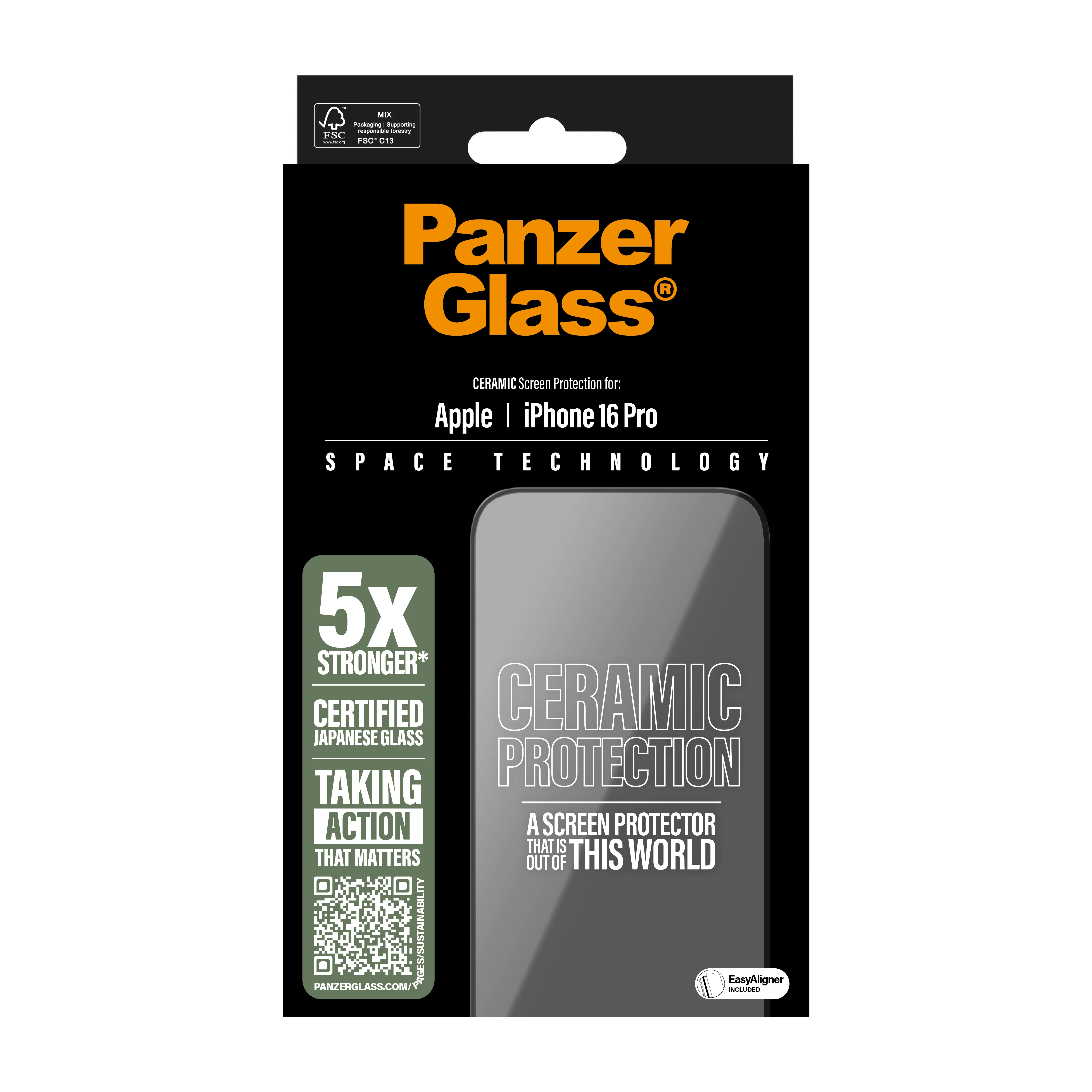 PANZERGLASS Ultra-Wide Fit Ceramic Screen Protector for iPhone 16 Pro - Clear - Image 3