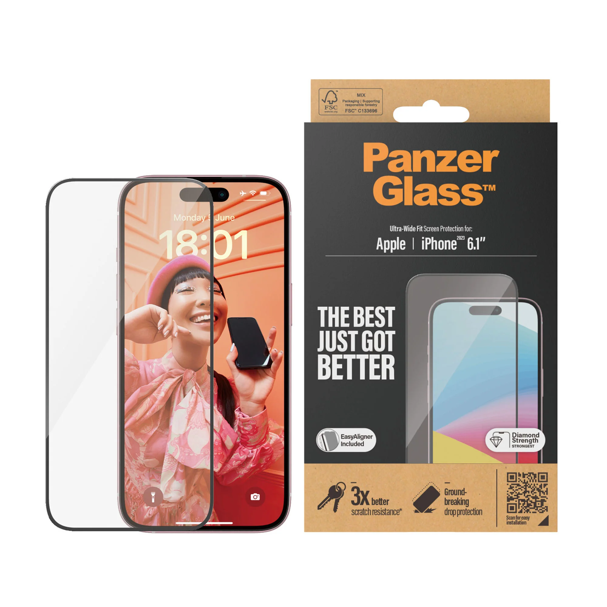 PANZERGLASS Ultra-Wide Fit for iPhone 15 - Clear - Image 3