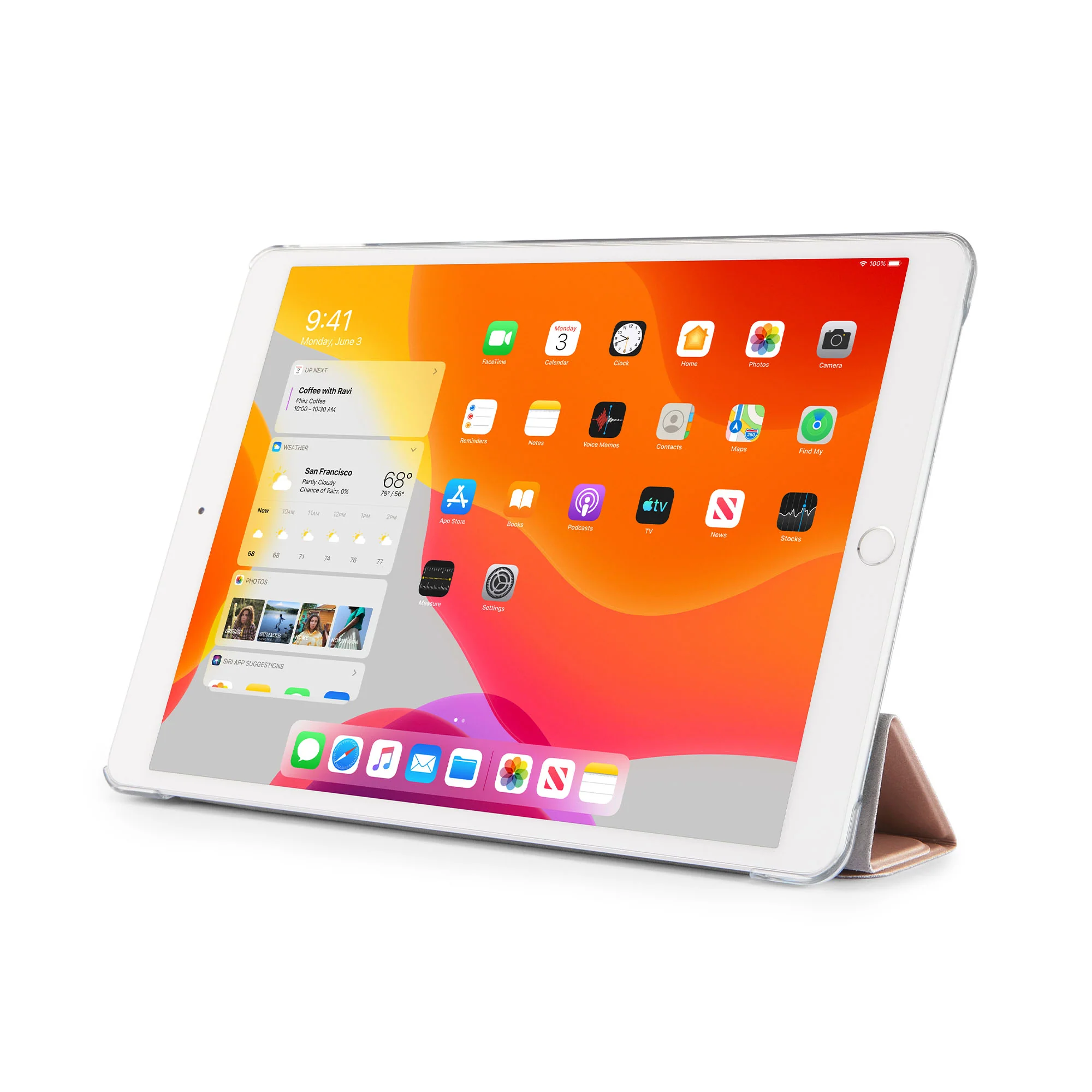 PIPETTO Origami Case for iPad (7th-9th Gen) - Rose Gold/Clear - Image 3