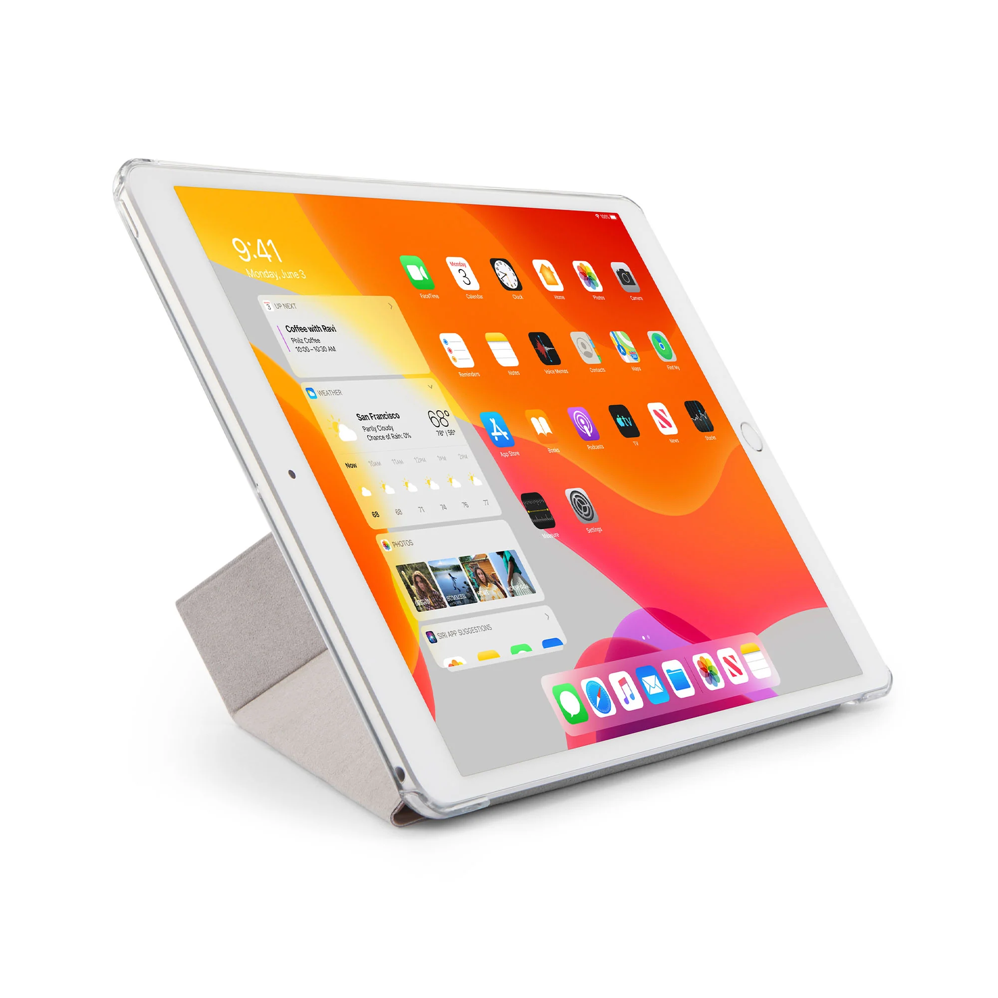 PIPETTO Origami Case for iPad (7th-9th Gen) - Rose Gold/Clear - Image 4