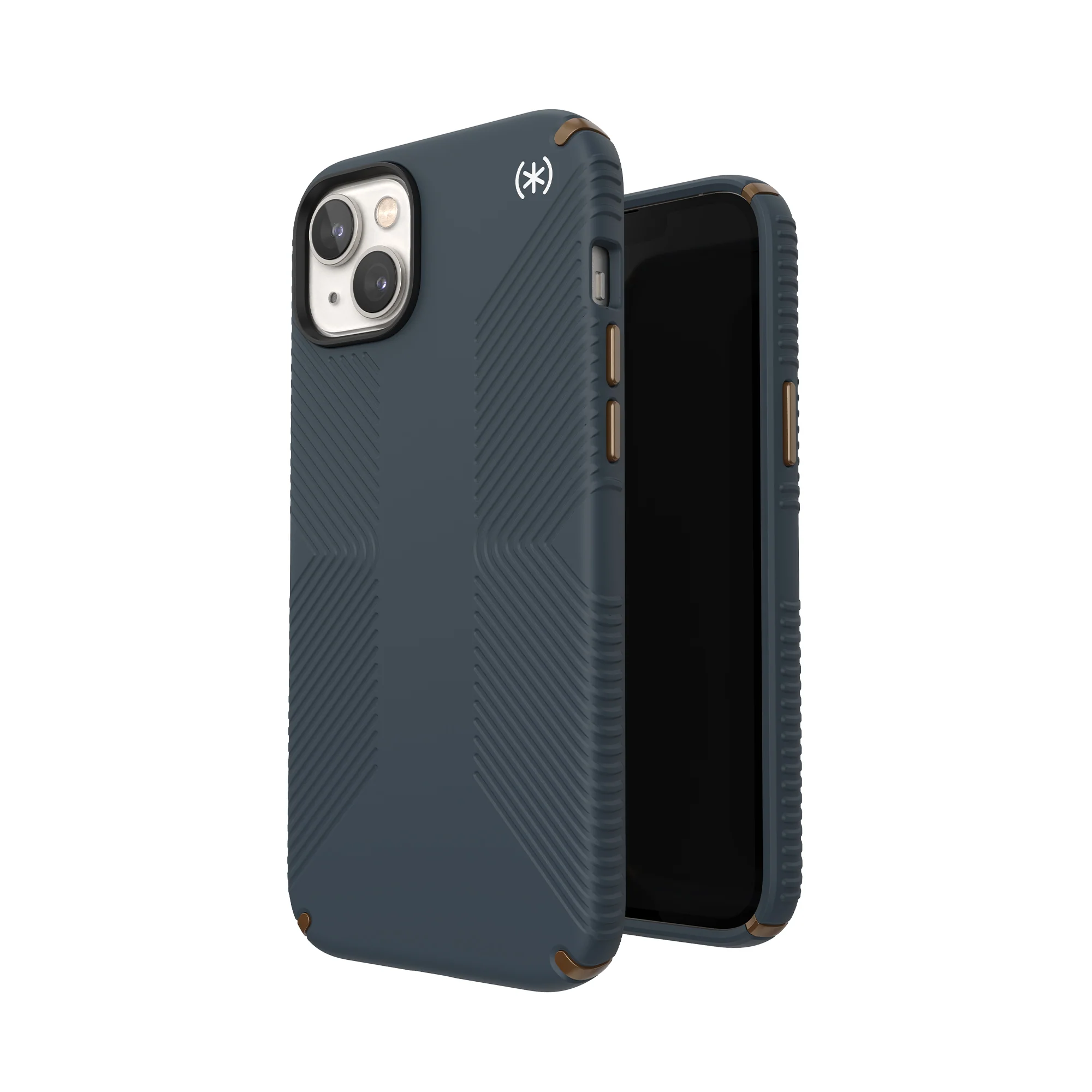 SPECK Presidio2 Grip Case for iPhone 14 Plus - Charcoal/Cool Bronze/White - Image 2