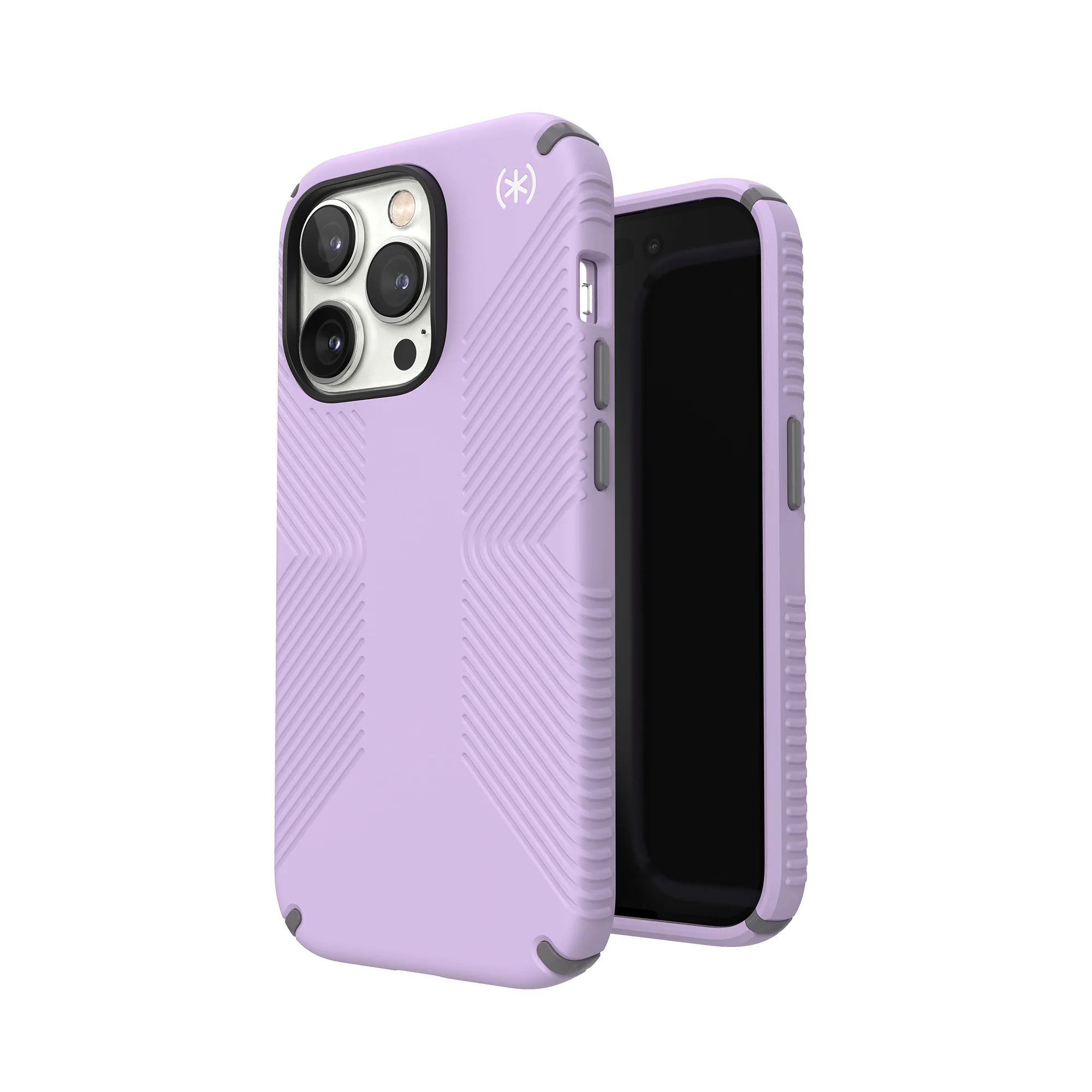 SPECK Presidio2 Grip Case for iPhone 14 Pro - Spring Purple/Cloudy Grey/White - Image 2