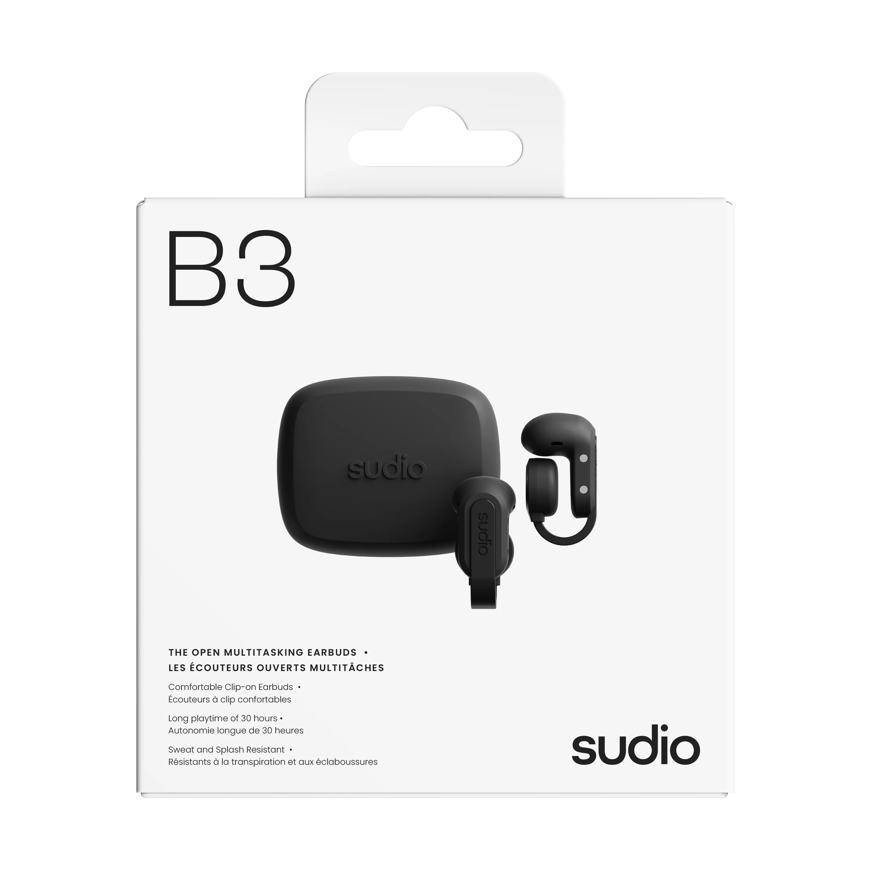 SUDIO B3 Open Earbuds - Black - Image 3