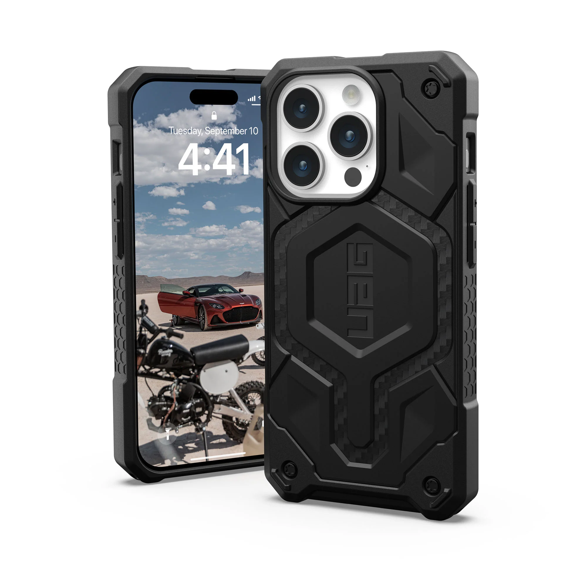 UAG Monarch Pro MagSafe Case for iPhone 15 Pro - Carbon Fiber - Image 7