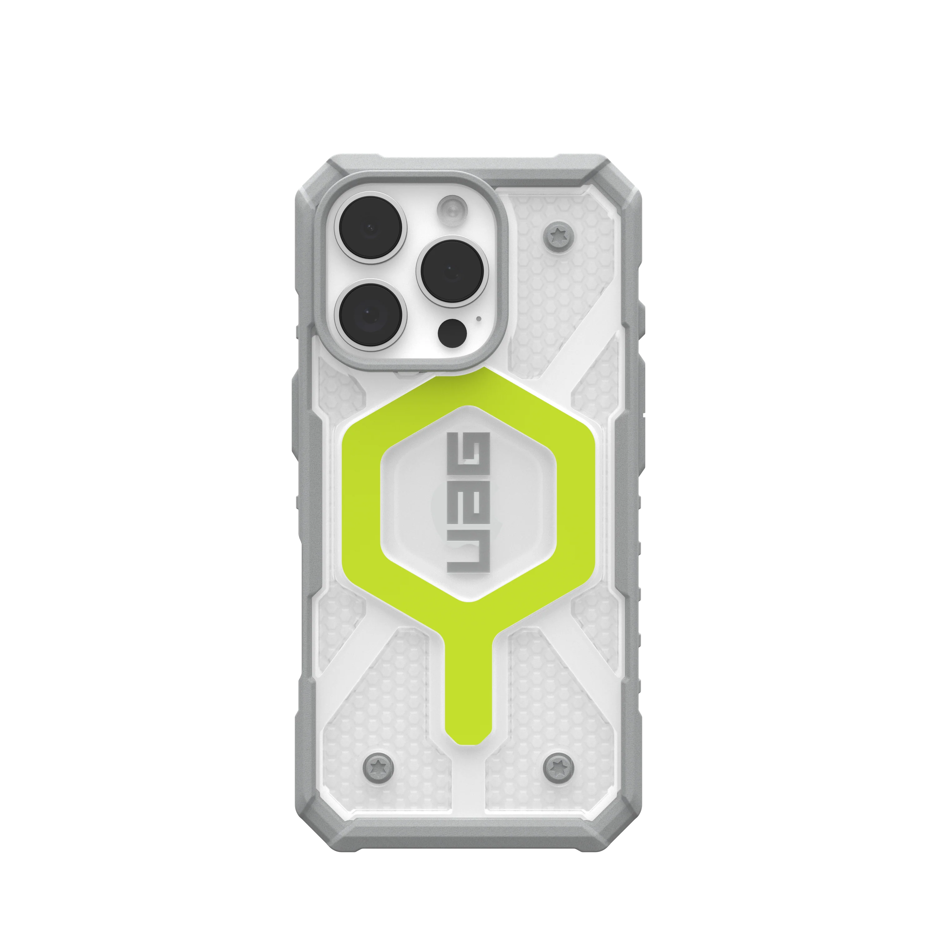 UAG Pathfinder Clear MagSafe Case for iPhone 16 Pro - Active Neon - Image 4