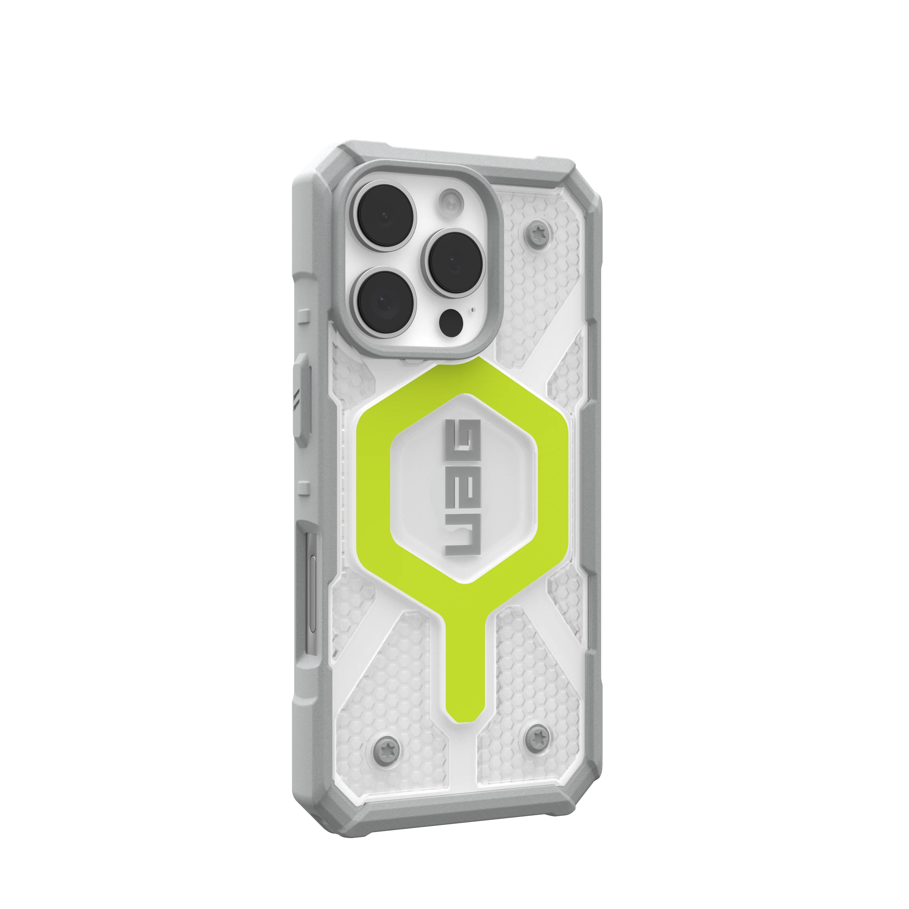 UAG Pathfinder Clear MagSafe Case for iPhone 16 Pro - Active Neon - Image 6