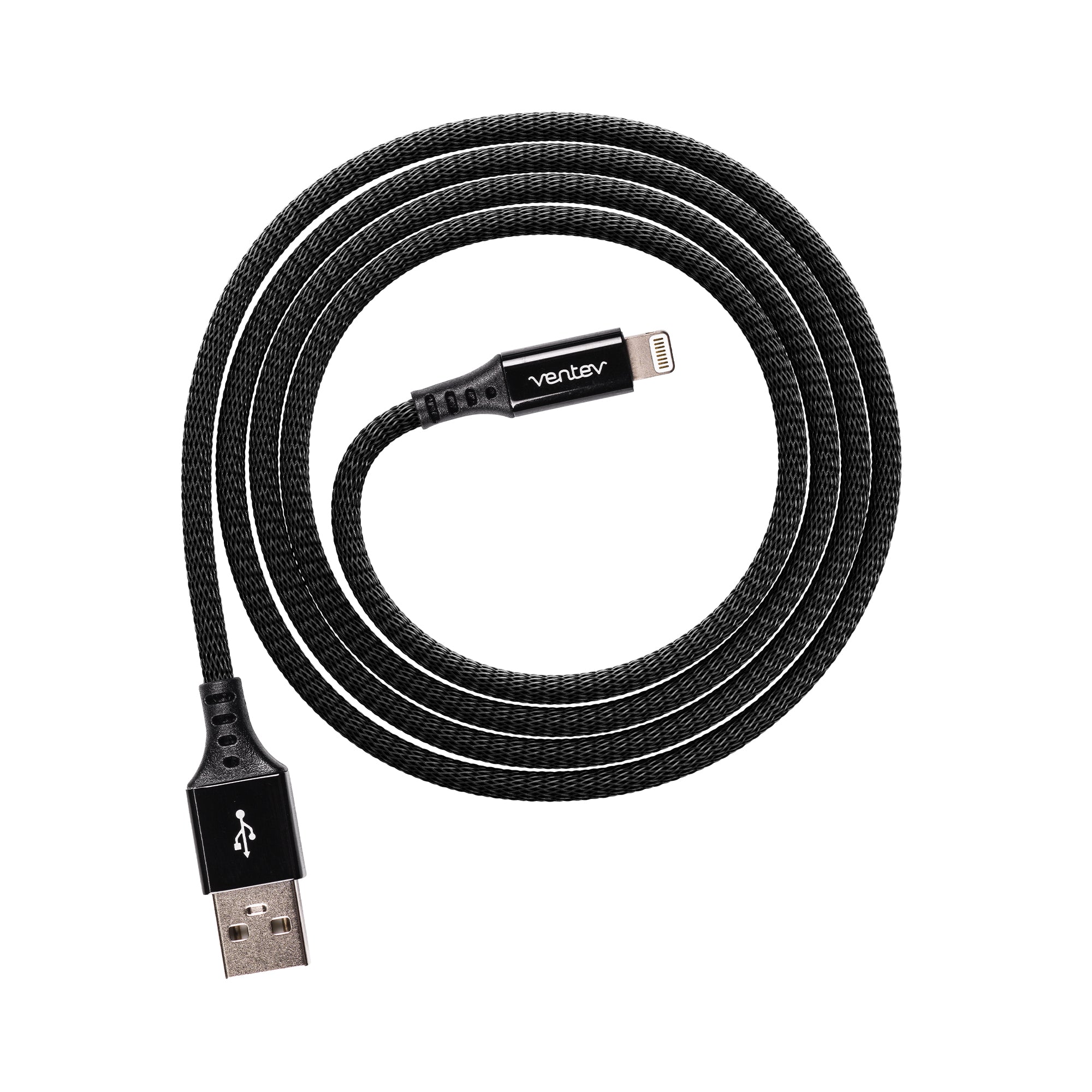 VENTEV Chargesync Alloy Lightning Cable 1.2m - Jet Black - Image 2
